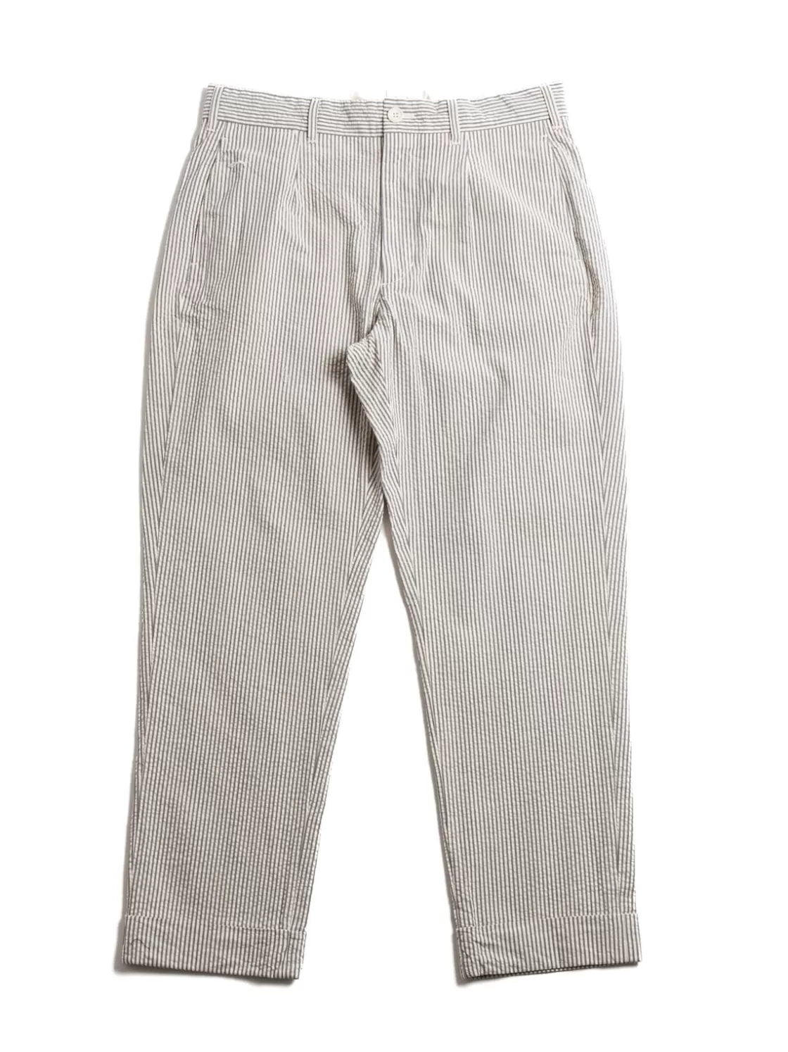 Engineered Garments ANDOVER PANT NAVY/NATURAL COTTON SEERSUCKER Clearance