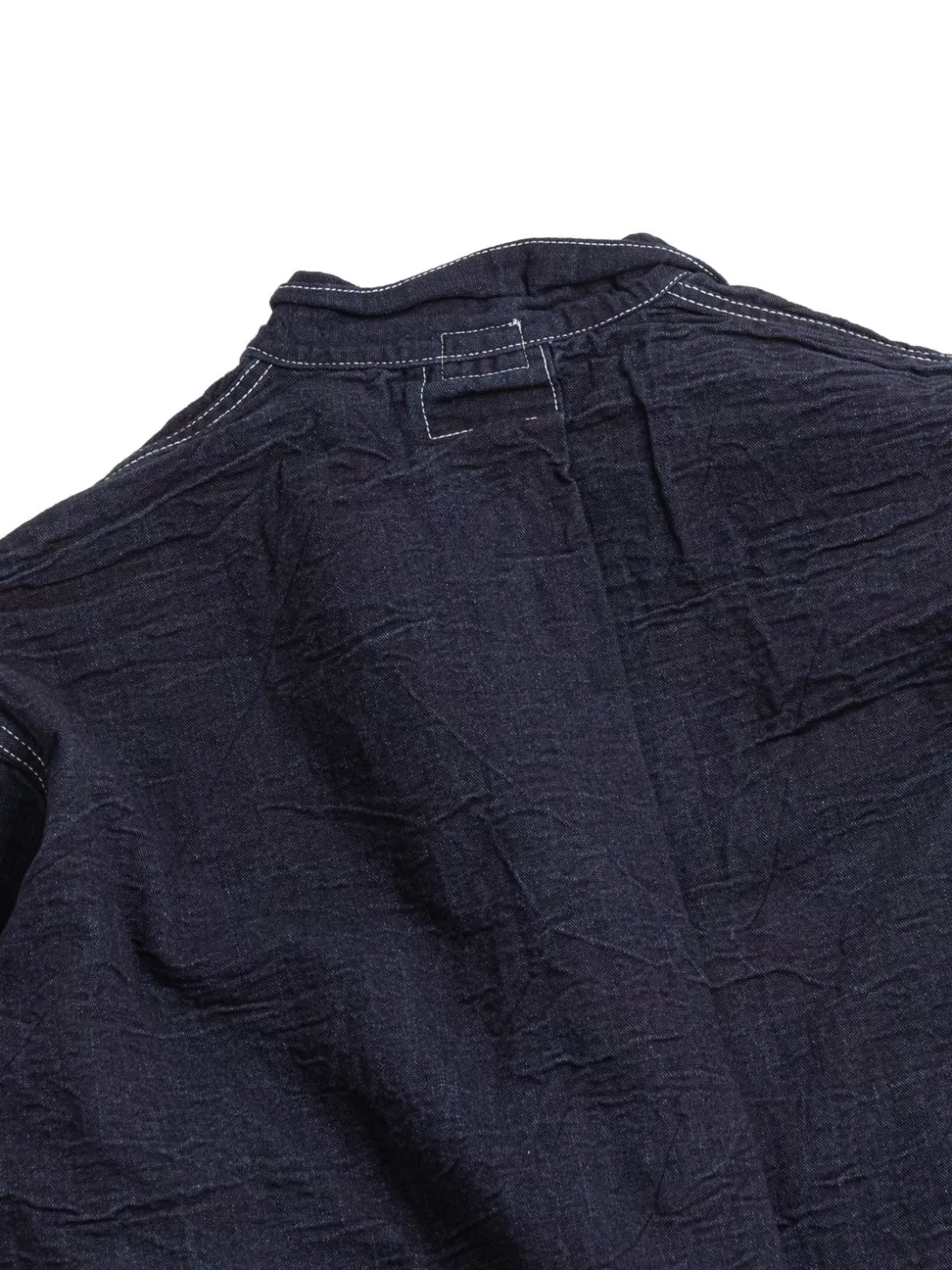 Tender Co ARGYLE HAND POCKET SHIRT DOUBLE INDIGO COTTON TOTE CLOTH RINSED Clearance