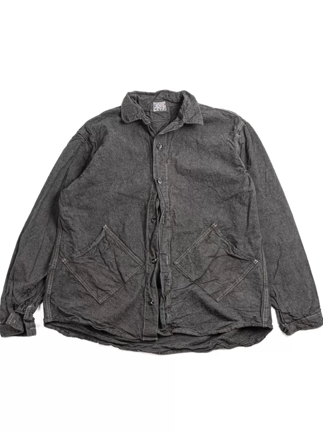Tender Co ARGYLE HAND POCKET SHIRT NDIGO COTTON COVERT SADDENED WATTLE DYED Best