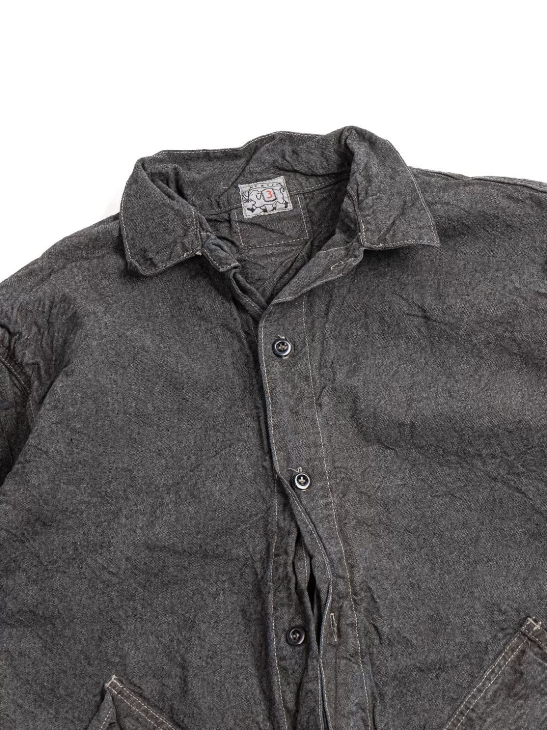 Tender Co ARGYLE HAND POCKET SHIRT NDIGO COTTON COVERT SADDENED WATTLE DYED Best