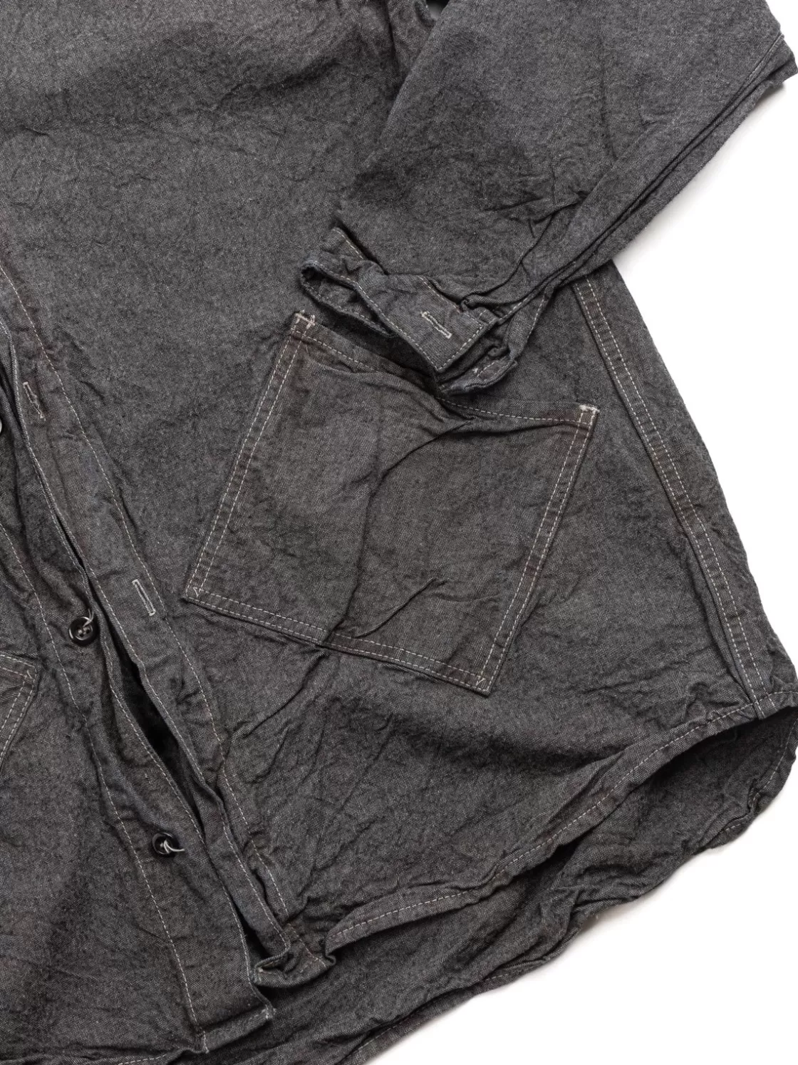 Tender Co ARGYLE HAND POCKET SHIRT NDIGO COTTON COVERT SADDENED WATTLE DYED Best