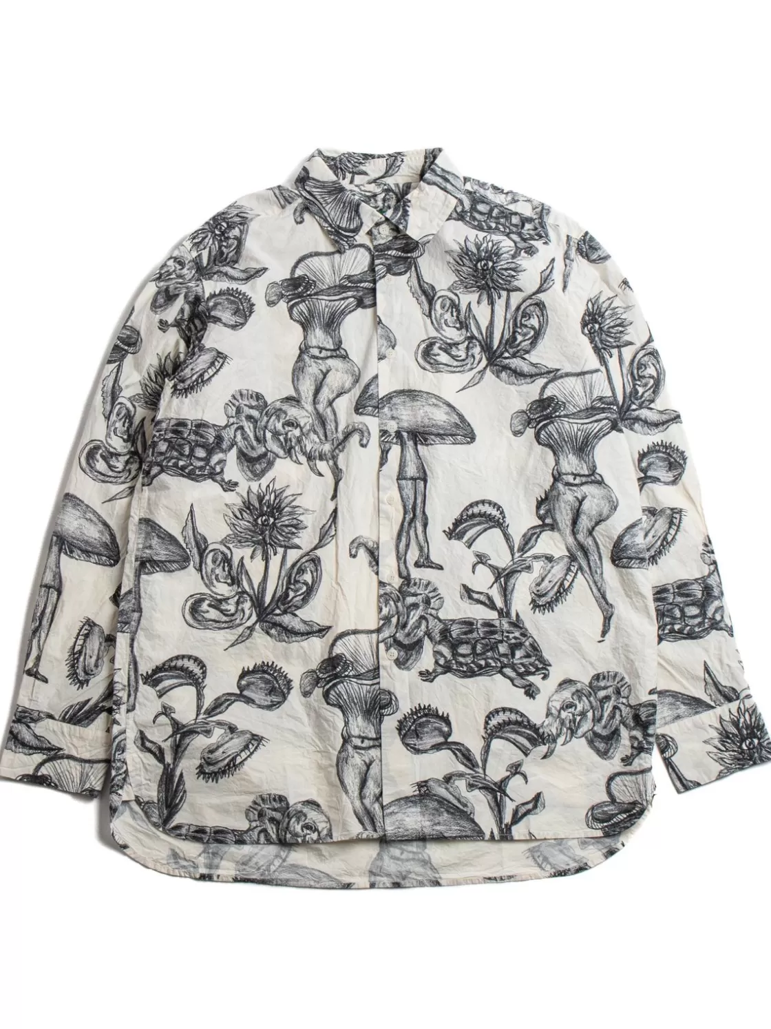 CASEY CASEY BIG RACCOURCIE SHIRT – CAN CAN PRINT BLACK Shop