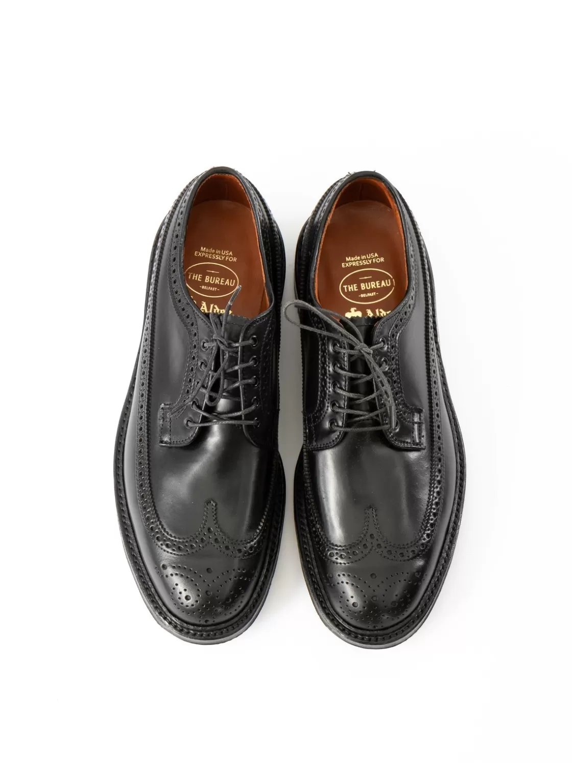 Alden for The Bureau BLACK CORDOVAN LONG WING BLUCHER COMMANDO SOLE Clearance