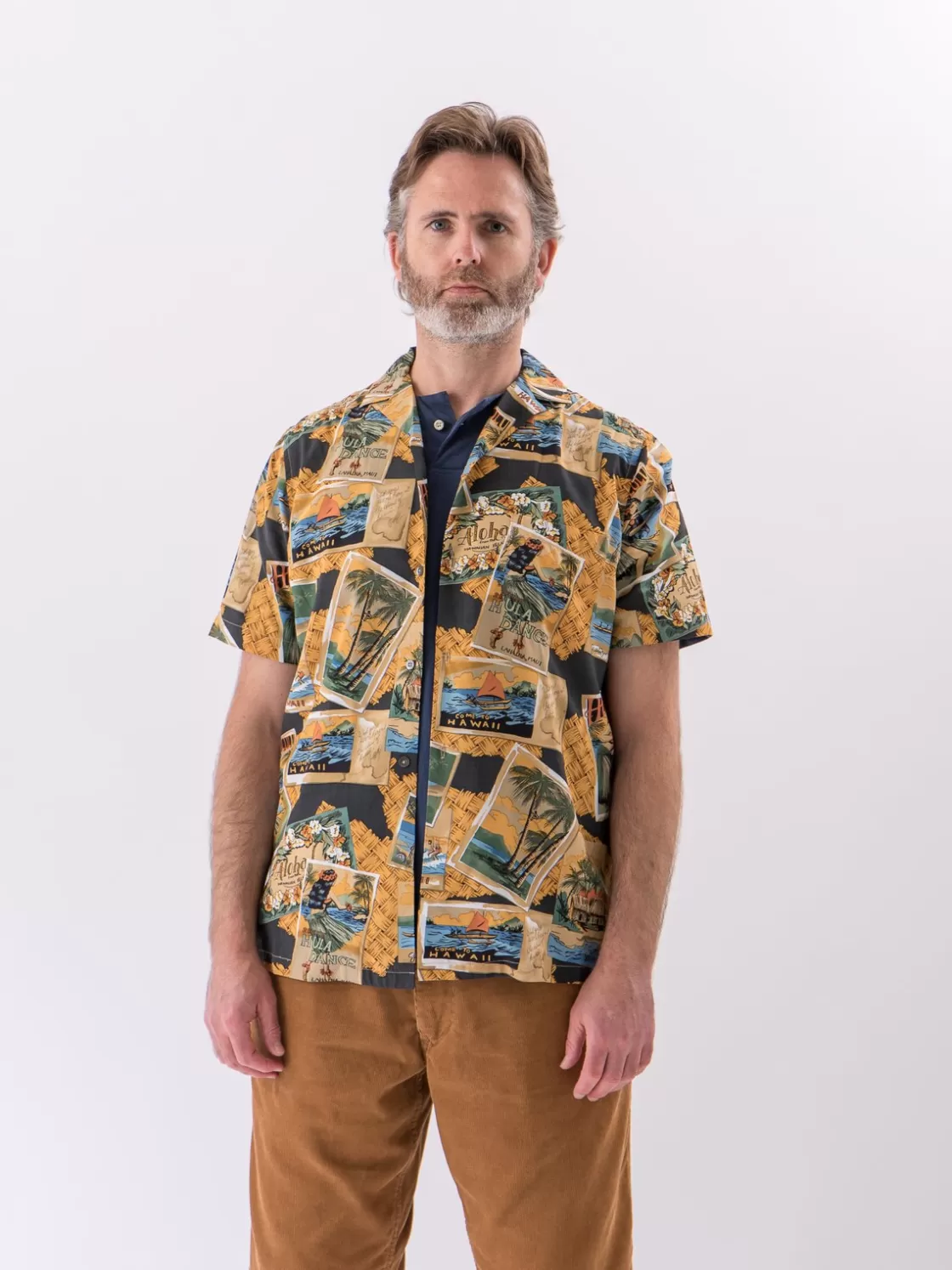 Reyn Spooner For The Bureau Black Greetings From Hawaii Rayon Camp Shirt Best Sale