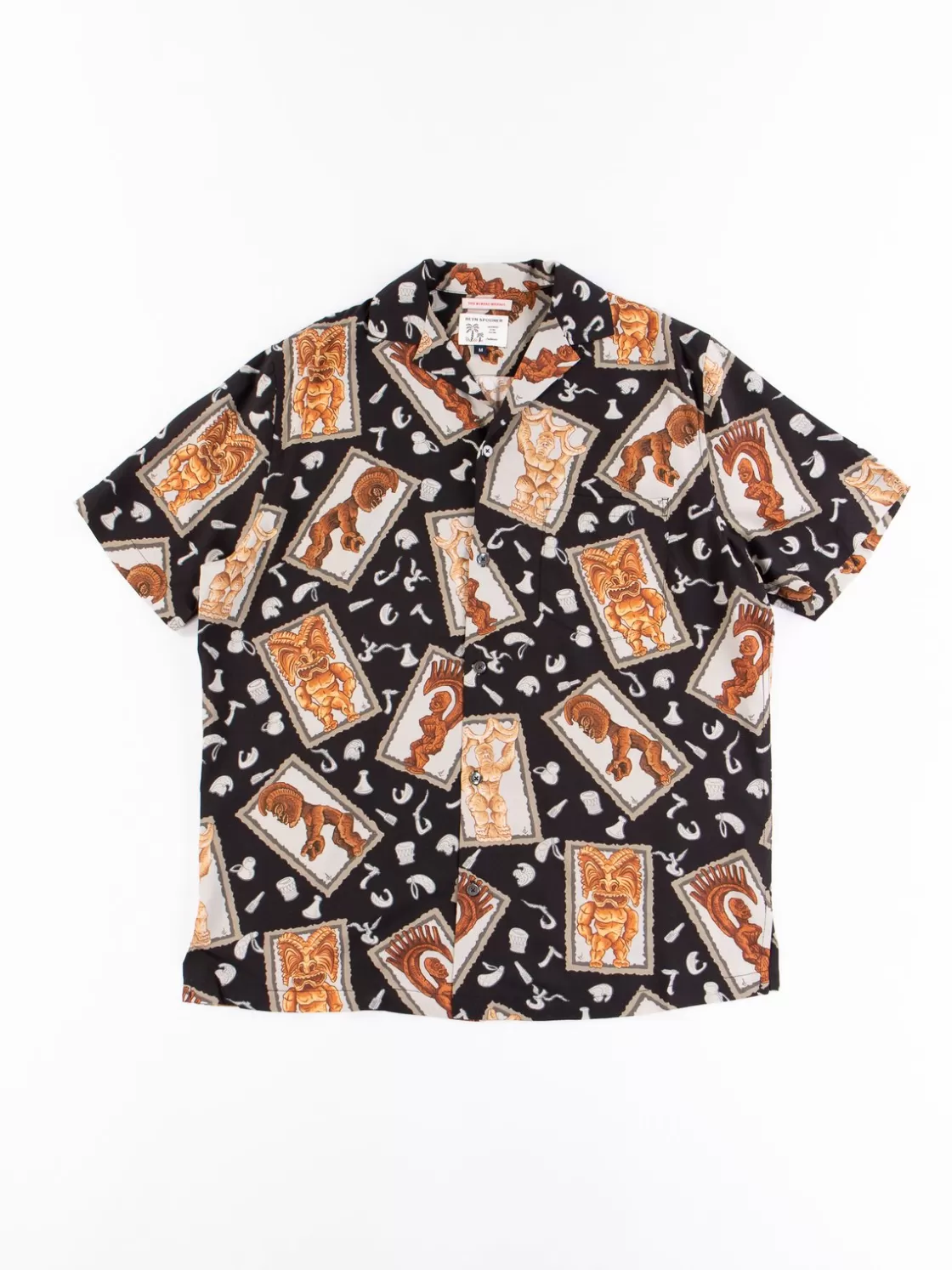 Reyn Spooner For The Bureau Black Hawaiian Tikis Rayon Camp Shirt Discount