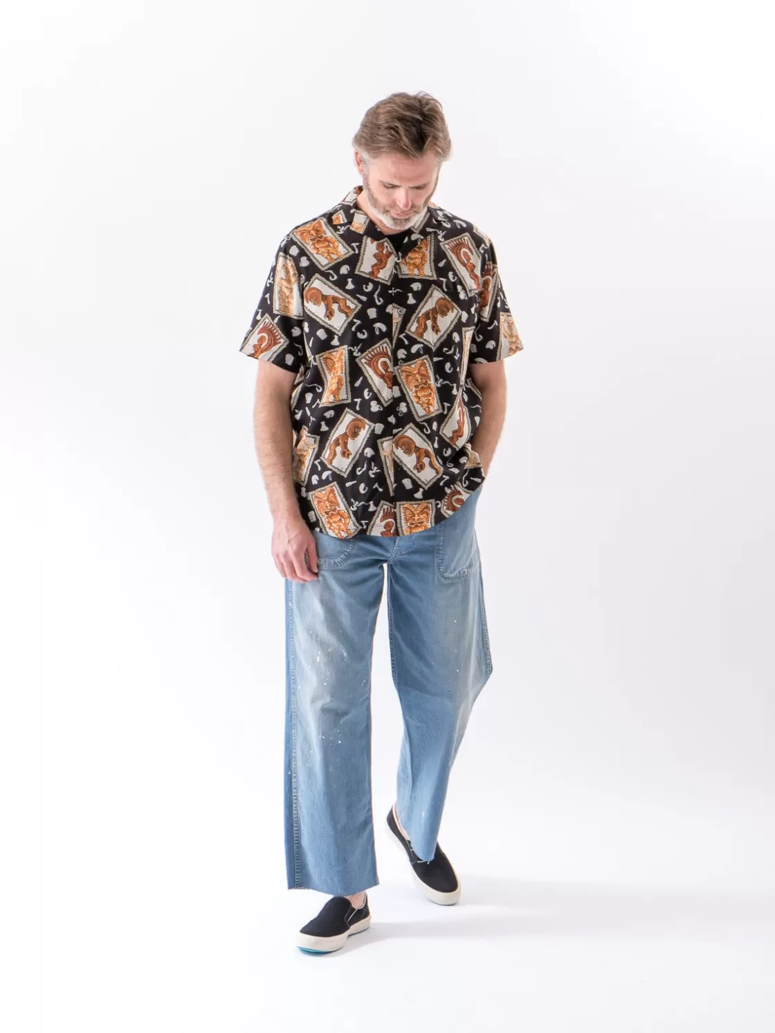 Reyn Spooner For The Bureau Black Hawaiian Tikis Rayon Camp Shirt Discount