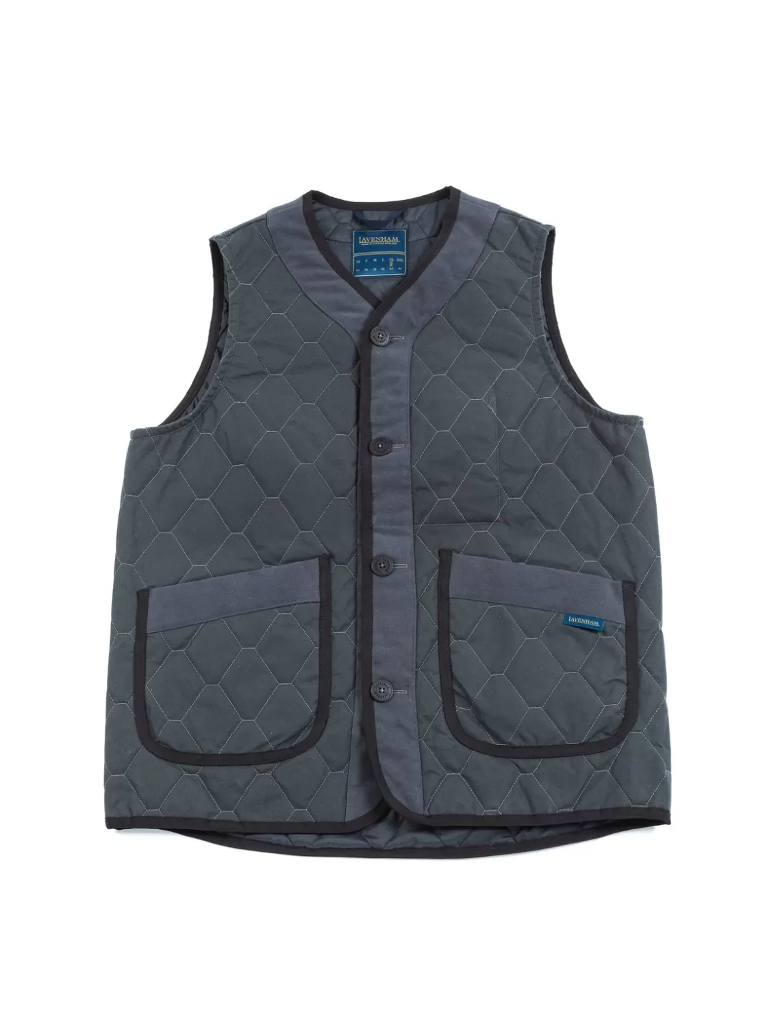 Lavenham BUTTON PLACKET GILET CHARCOAL Discount