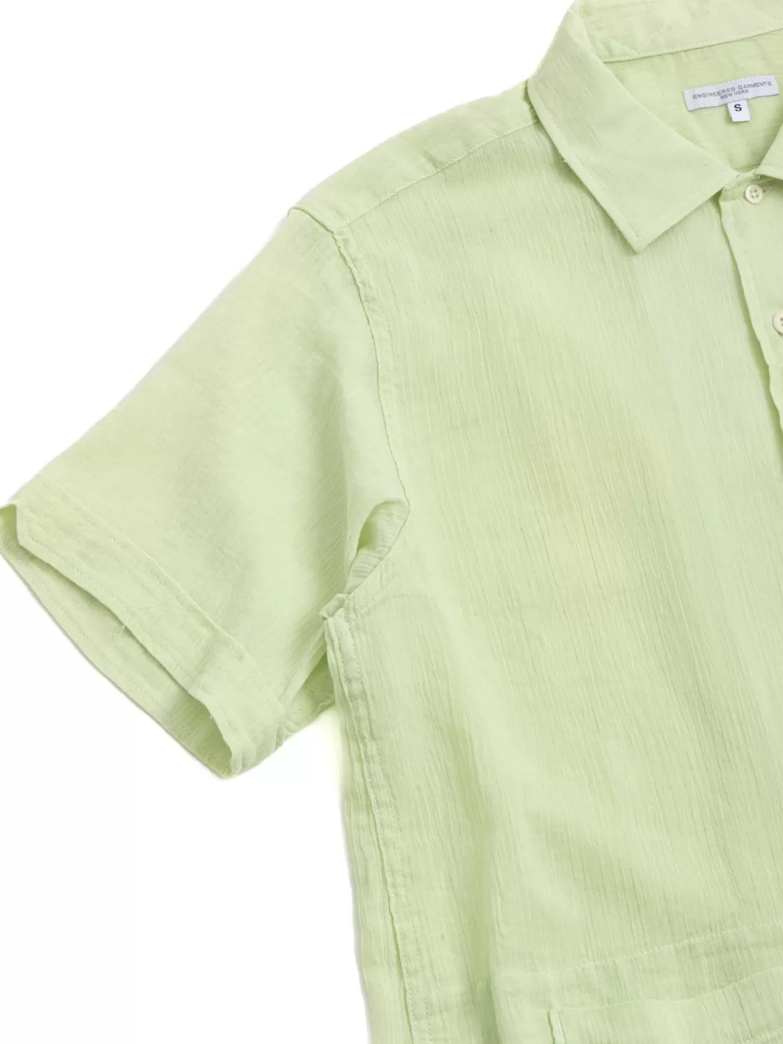 Engineered Garments CAMP SHIRT COTTON CREPE LIME Cheap