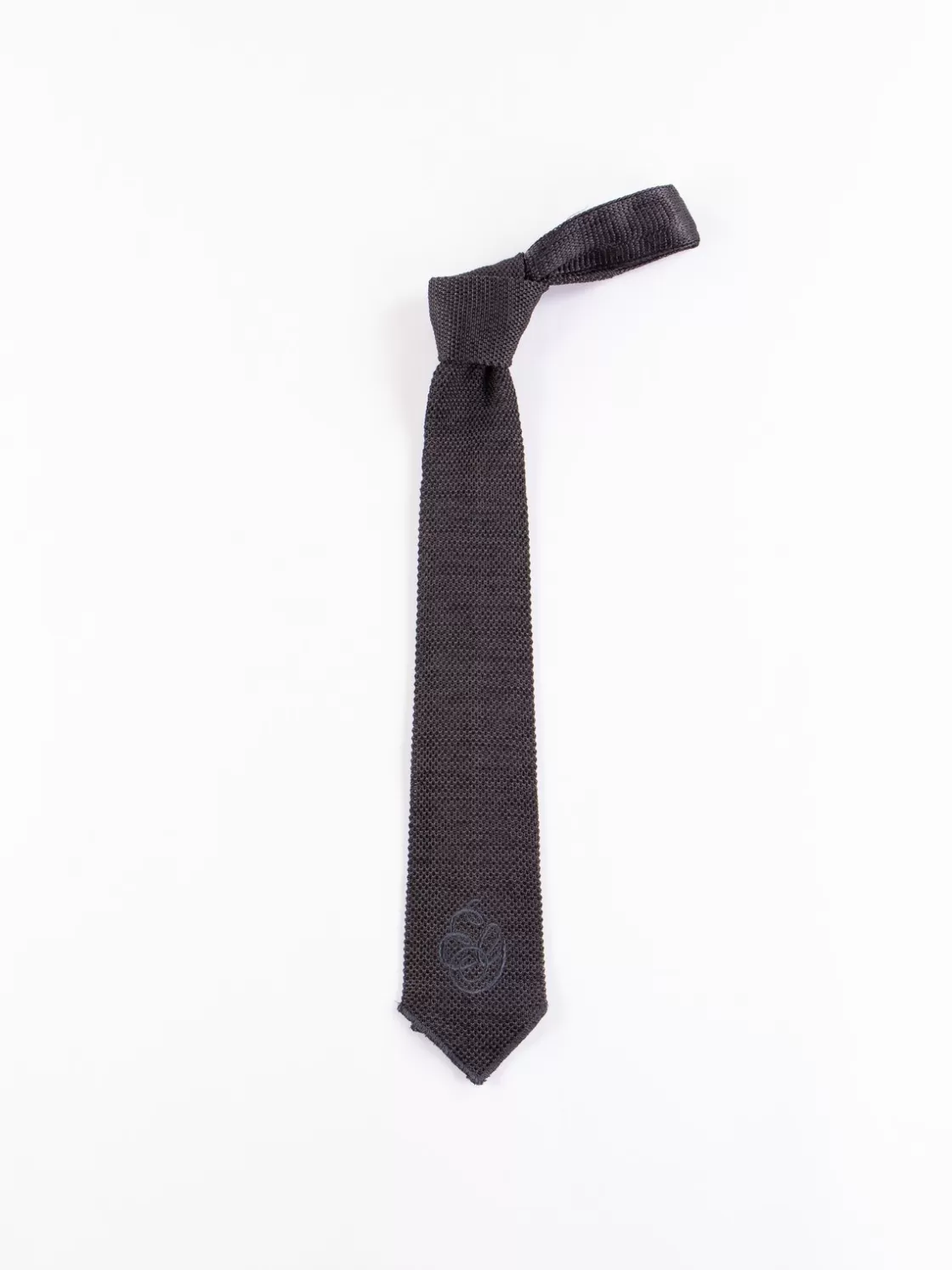 Engineered Garments Charcoal Silk Embroidery Knit Tie Shop