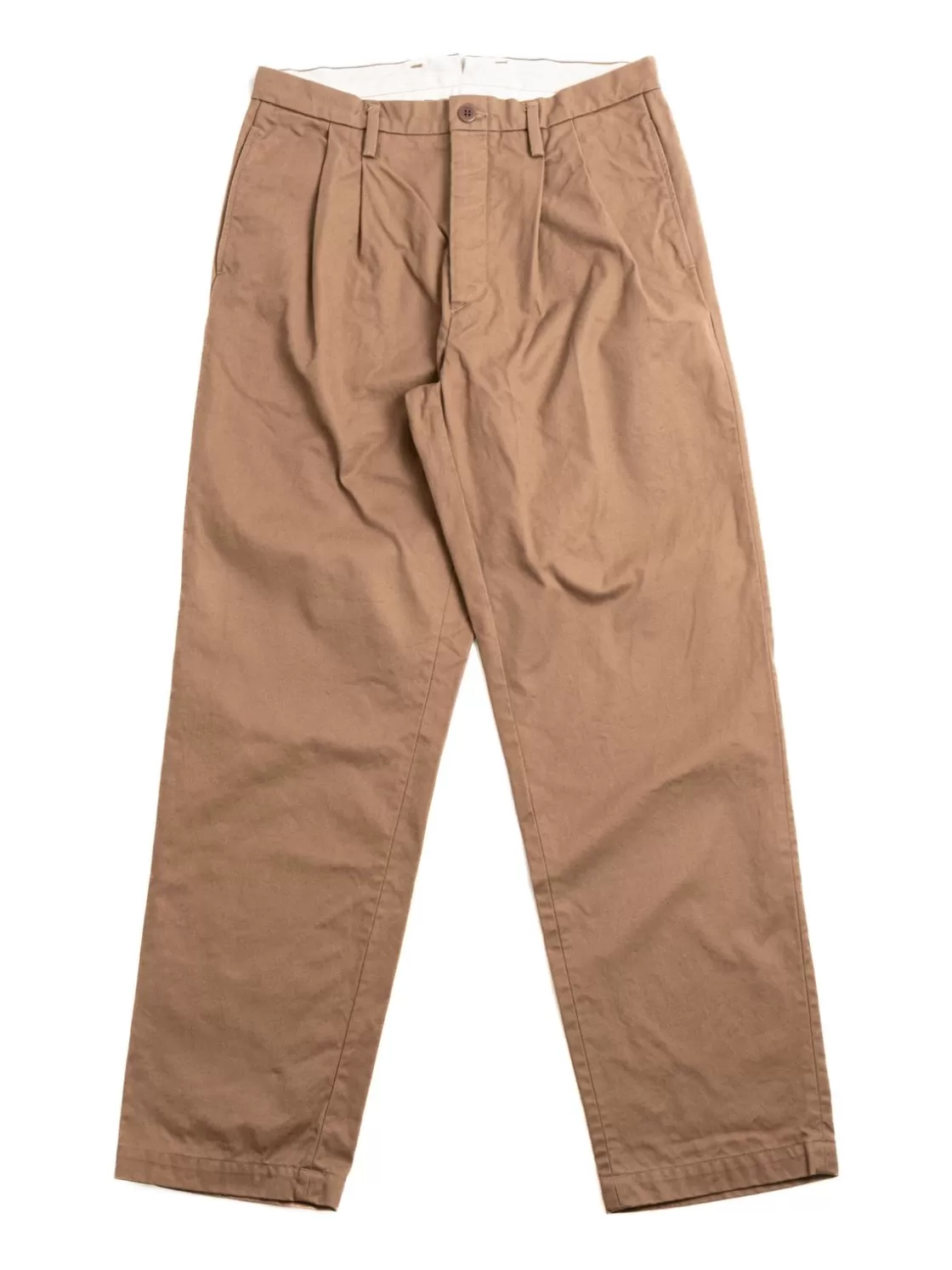 SEUVAS CHINO 2TUCK PANTS BROWN Cheap