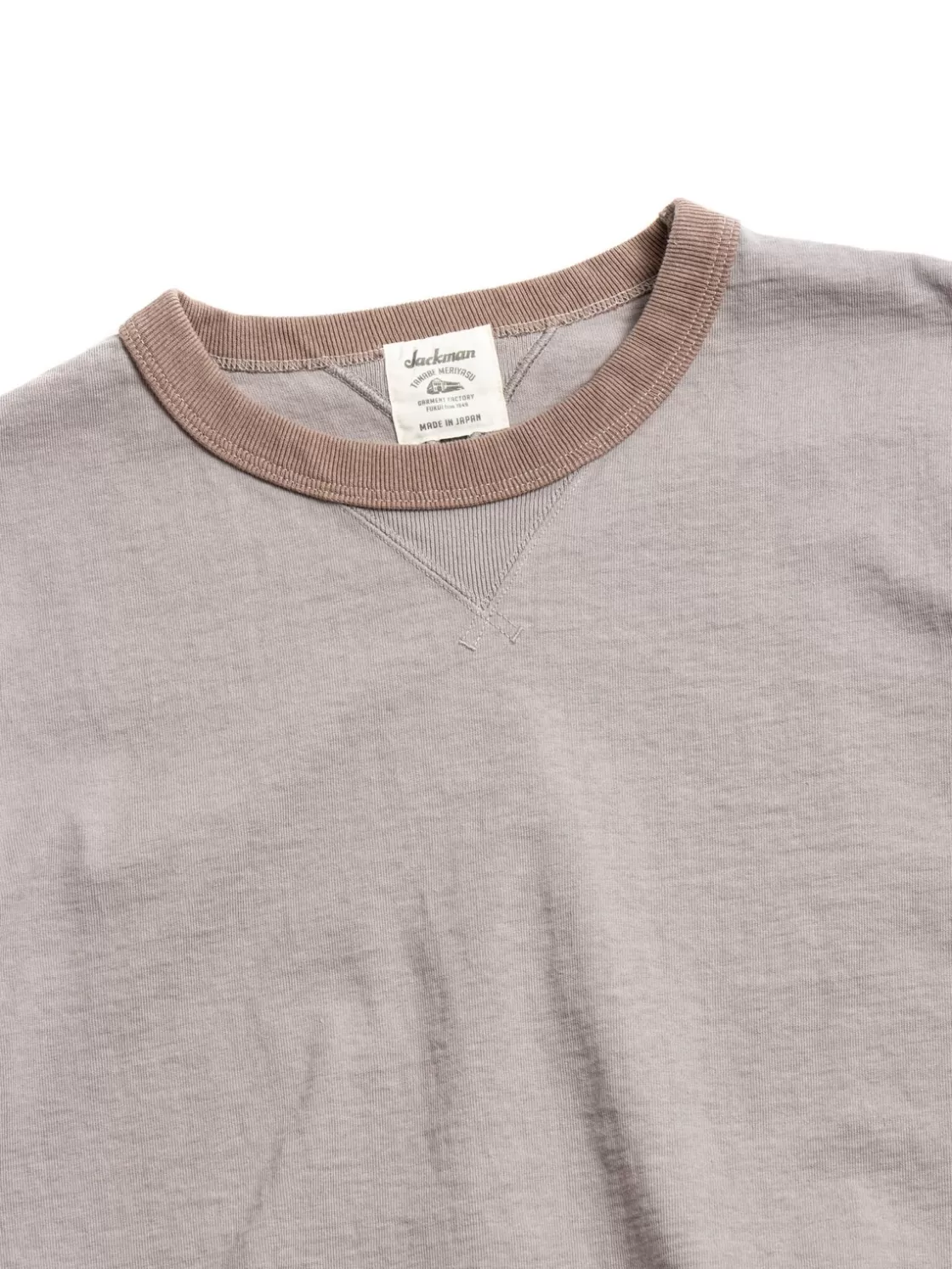 Jackman DOTSUME RIB T–SHIRT SOLID X GRAY BEIGE Outlet