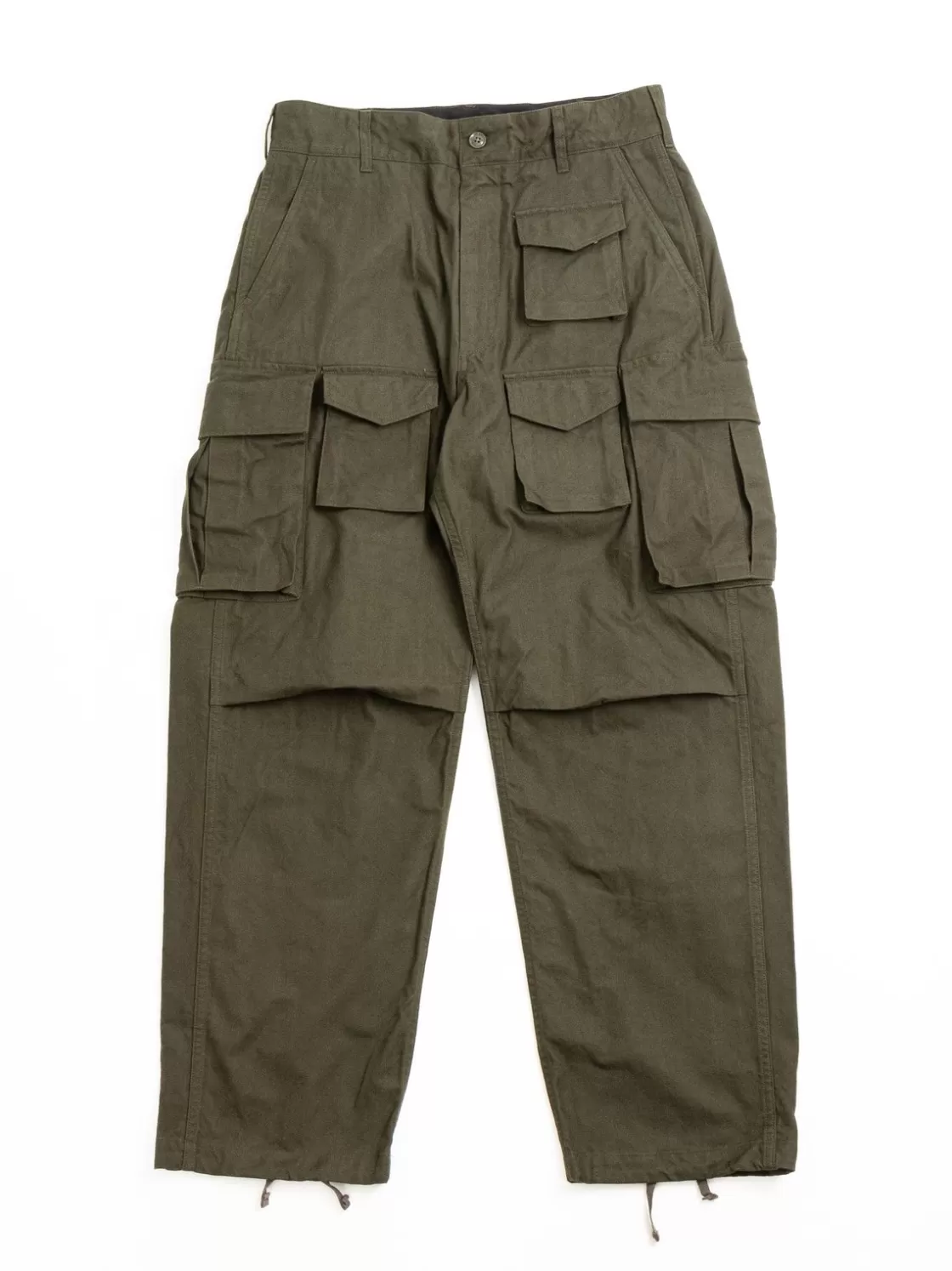 Engineered Garments FA PANT OLIVE COTTON BRUSHED HB Shop