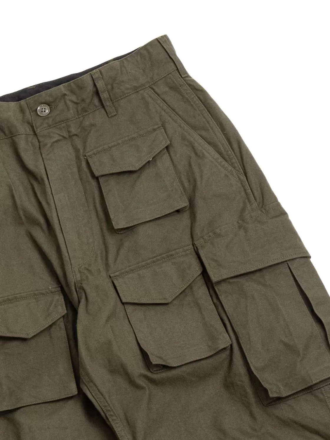 Engineered Garments FA PANT OLIVE COTTON BRUSHED HB Shop