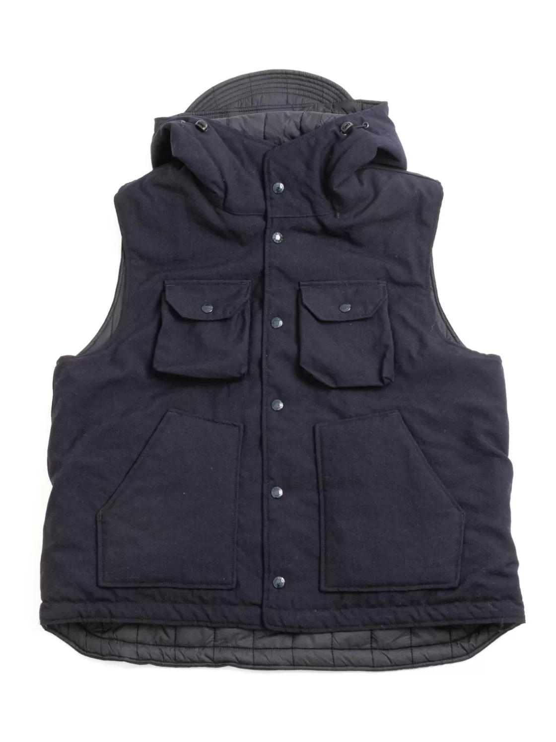 Engineered Garments FIELD VEST DARK NAVY WOOL UNIFORM SERGE Sale