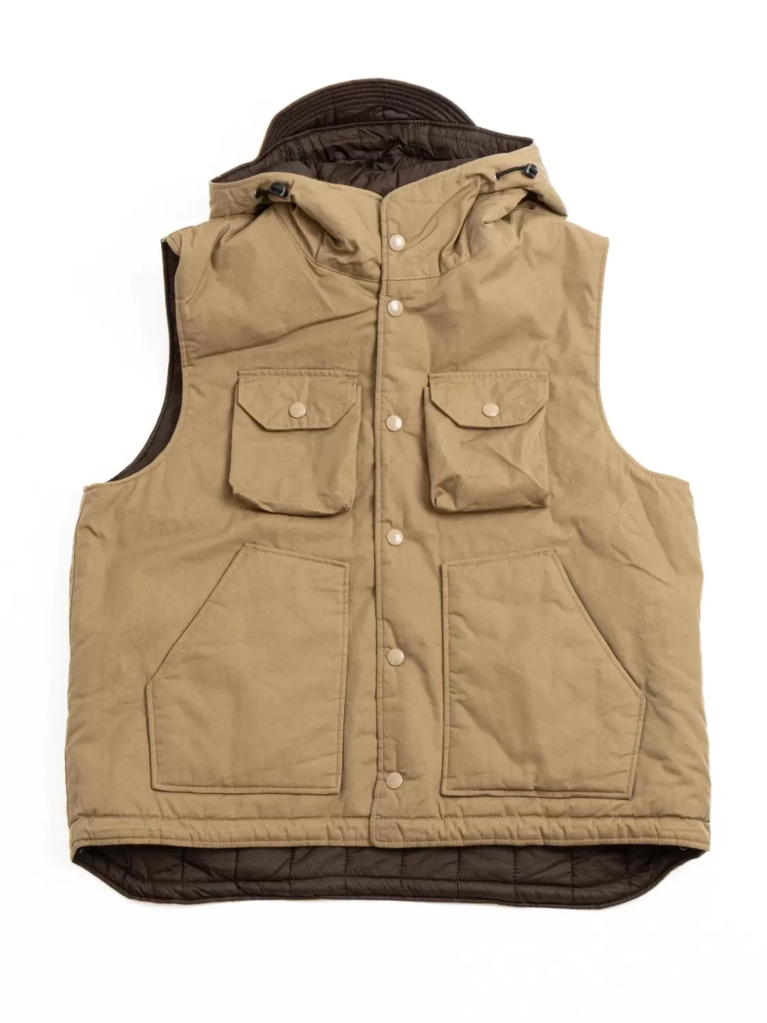 Engineered Garments FIELD VEST KHAKI NYCO TWILL Outlet