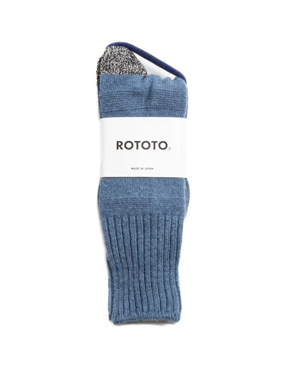 RoToTo GUERNSEY PATTERN SOCKS L.BLUE/MIX BLACK Cheap