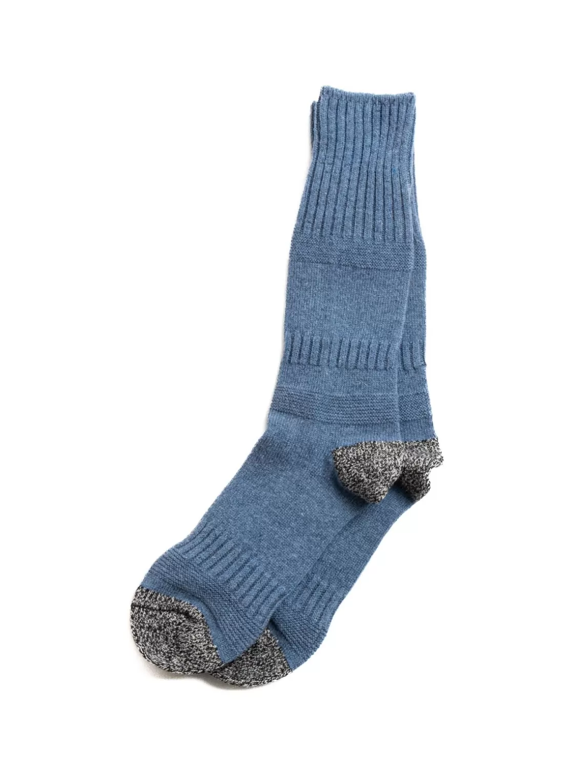 RoToTo GUERNSEY PATTERN SOCKS L.BLUE/MIX BLACK Cheap