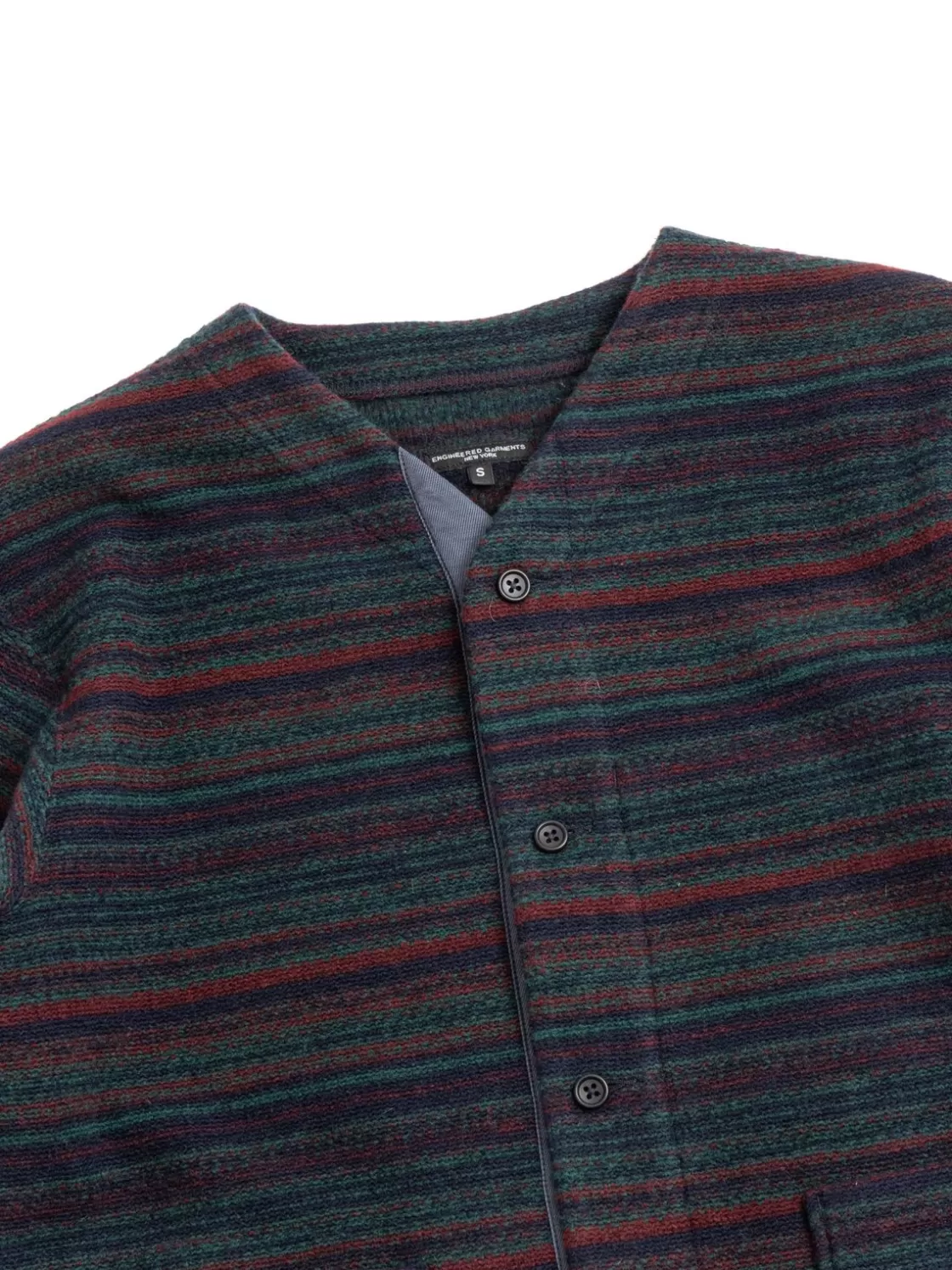 Engineered Garments KNIT CARDIGAN GREEN FAIR ISLE SWEATER KNIT Cheap