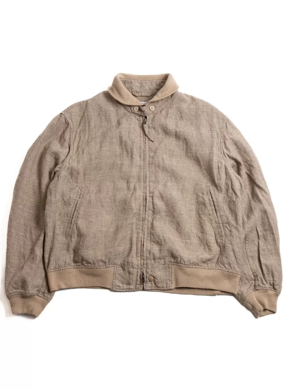 Engineered Garments LL JACKET BEIGE LINEN GLEN PLAID Outlet