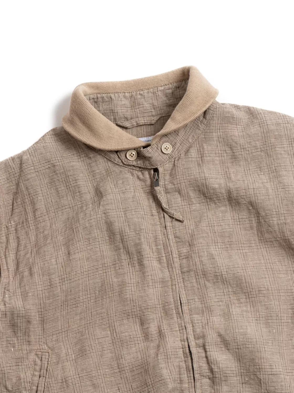 Engineered Garments LL JACKET BEIGE LINEN GLEN PLAID Outlet