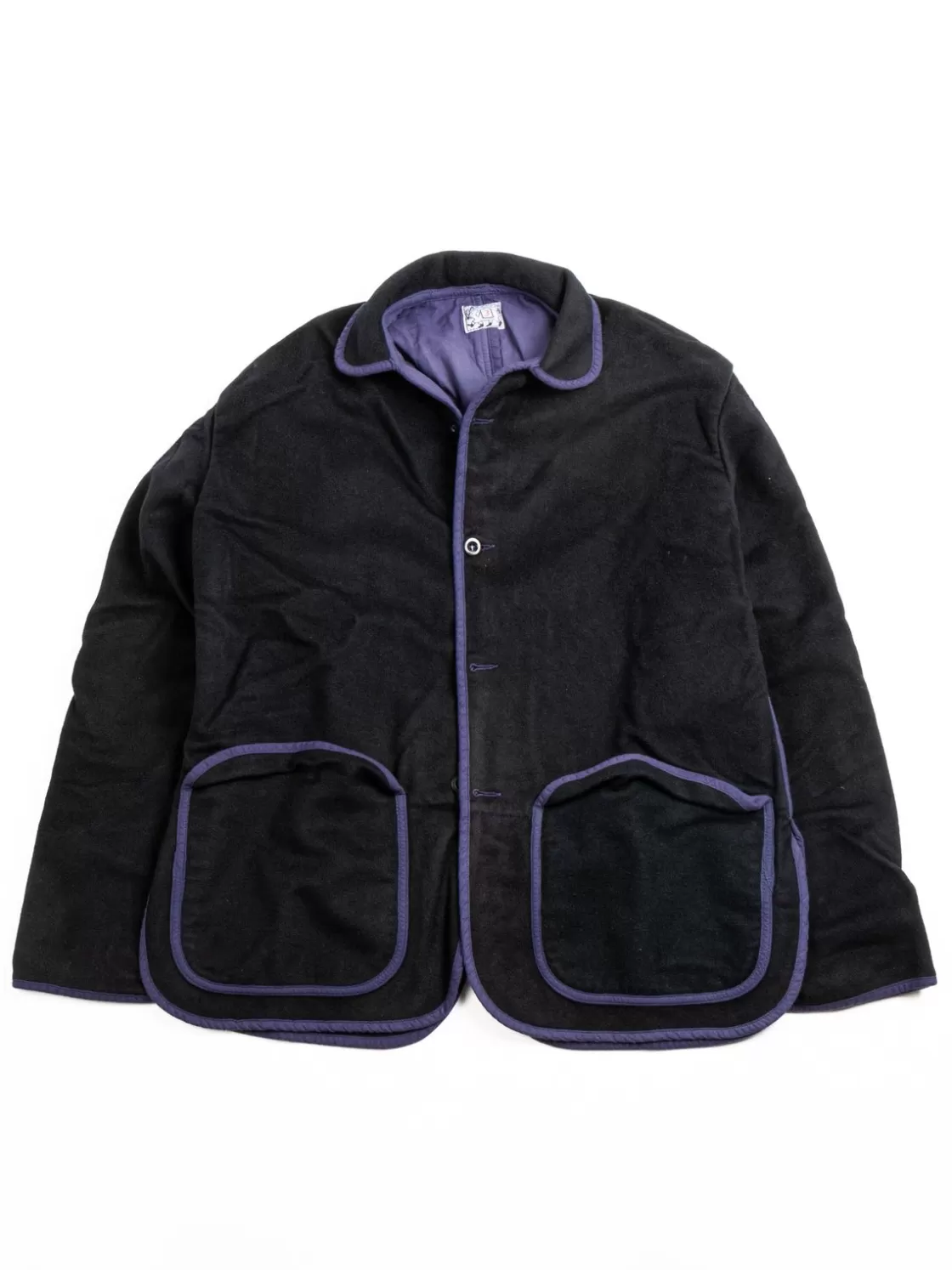 Tender Co LOBSTER TAIL JACKET BLACK WOOL BAIZE HADAL BLUE Hot