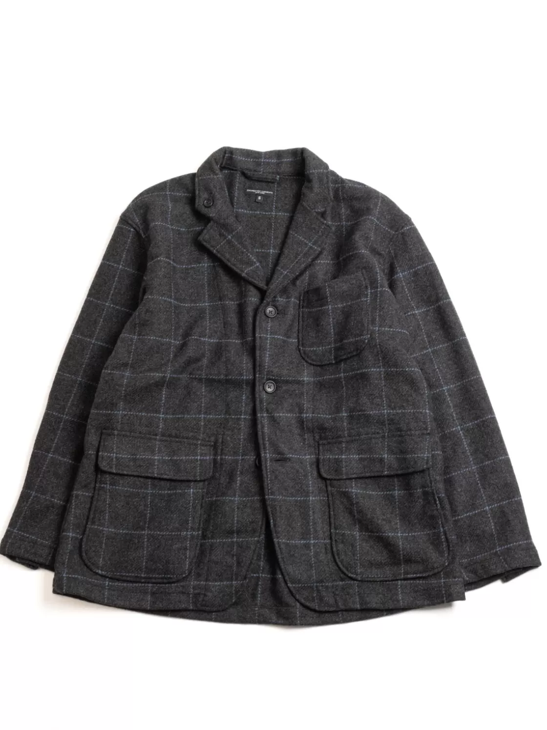 Engineered Garments LOITER JACKET CHARCOAL LT. BLUE POLY WINDOPANE Best Sale