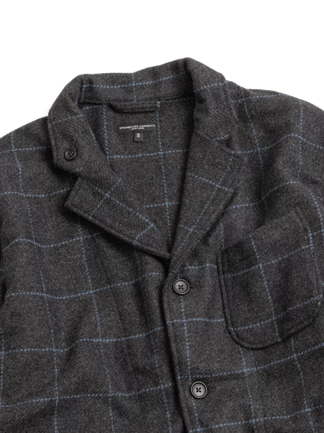 Engineered Garments LOITER JACKET CHARCOAL LT. BLUE POLY WINDOPANE Best Sale