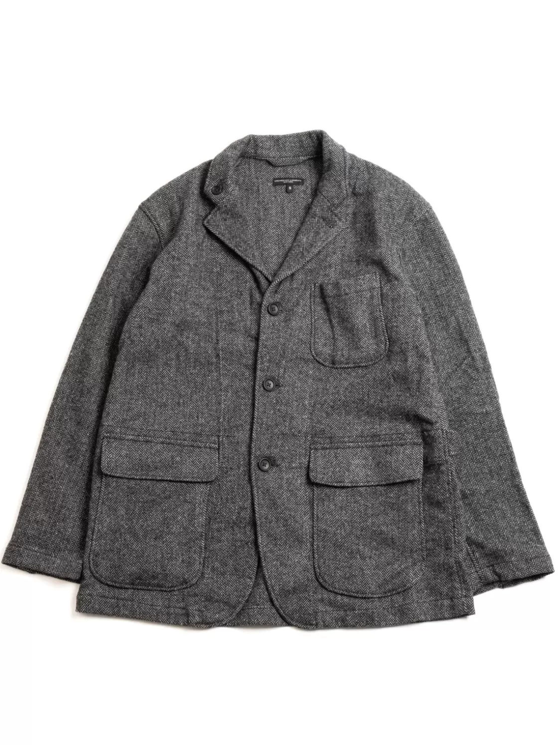 Engineered Garments LOITER JACKET GREY POLY WOOL HERRINGBONE Discount