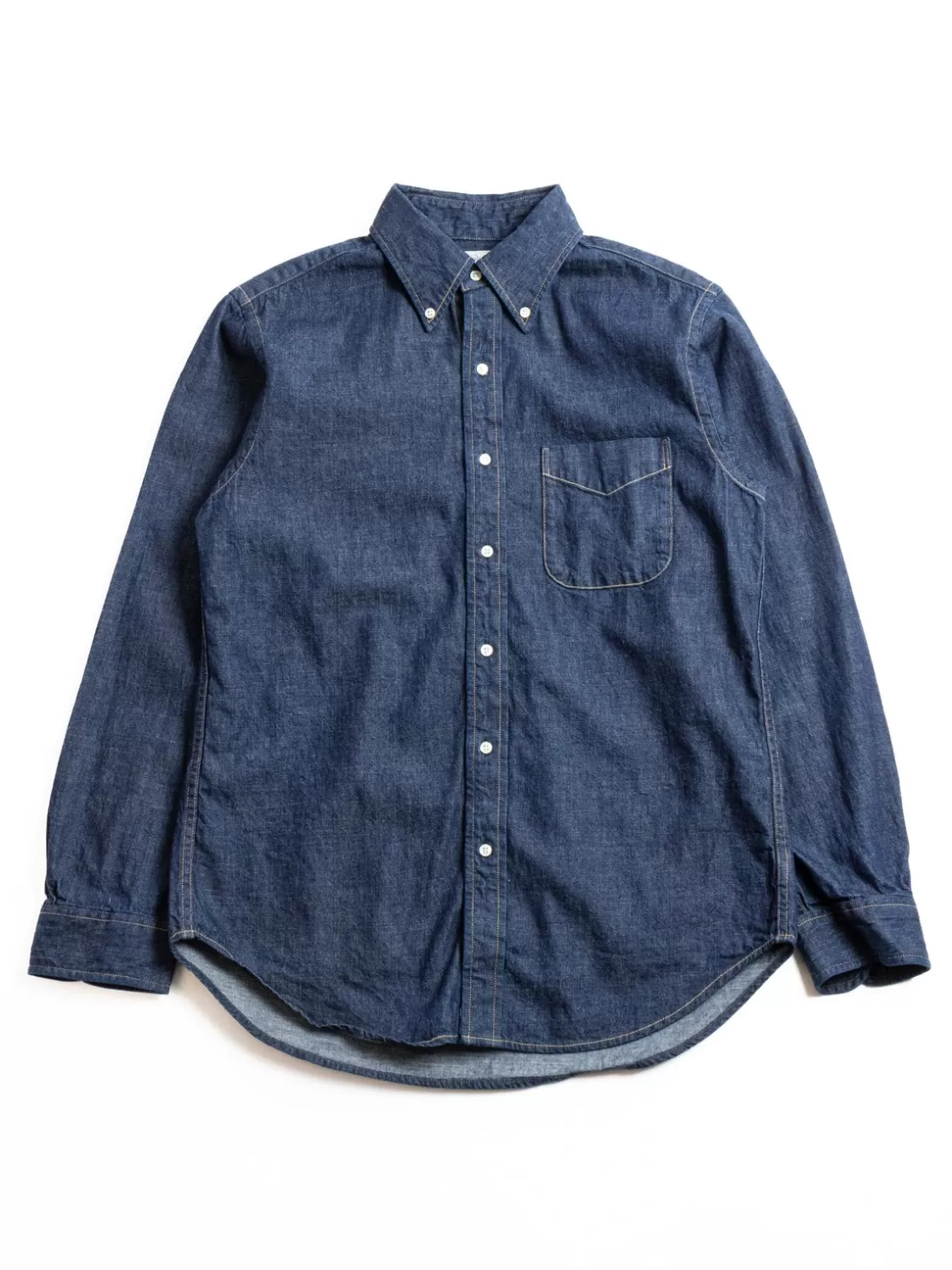 orSlow (LOT 8012) BUTTON DOWN SHIRT 6OZ ORIGINAL DENIM Sale