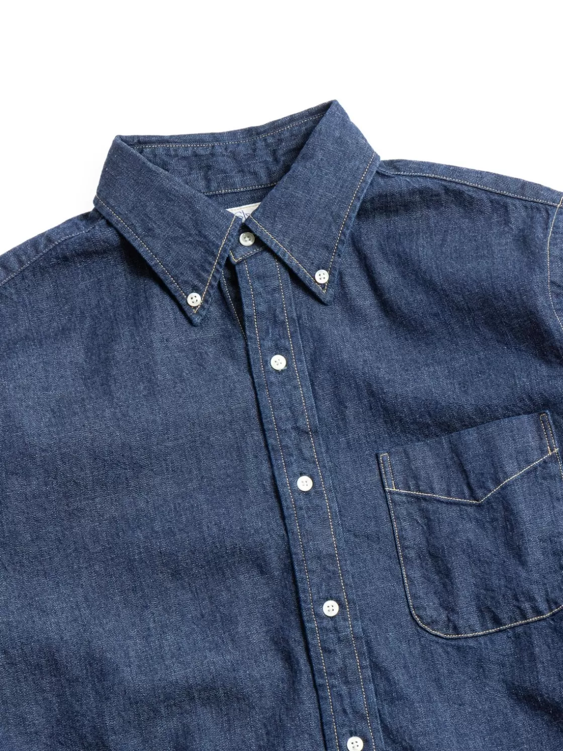 orSlow (LOT 8012) BUTTON DOWN SHIRT 6OZ ORIGINAL DENIM Sale