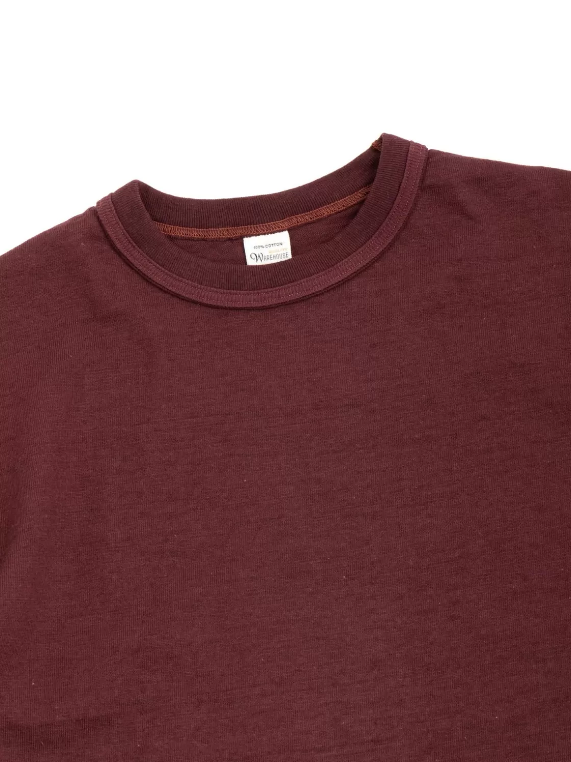 Warehouse & Co LOT 4601 NO PRINT T SHIRT BORDEAUX Fashion