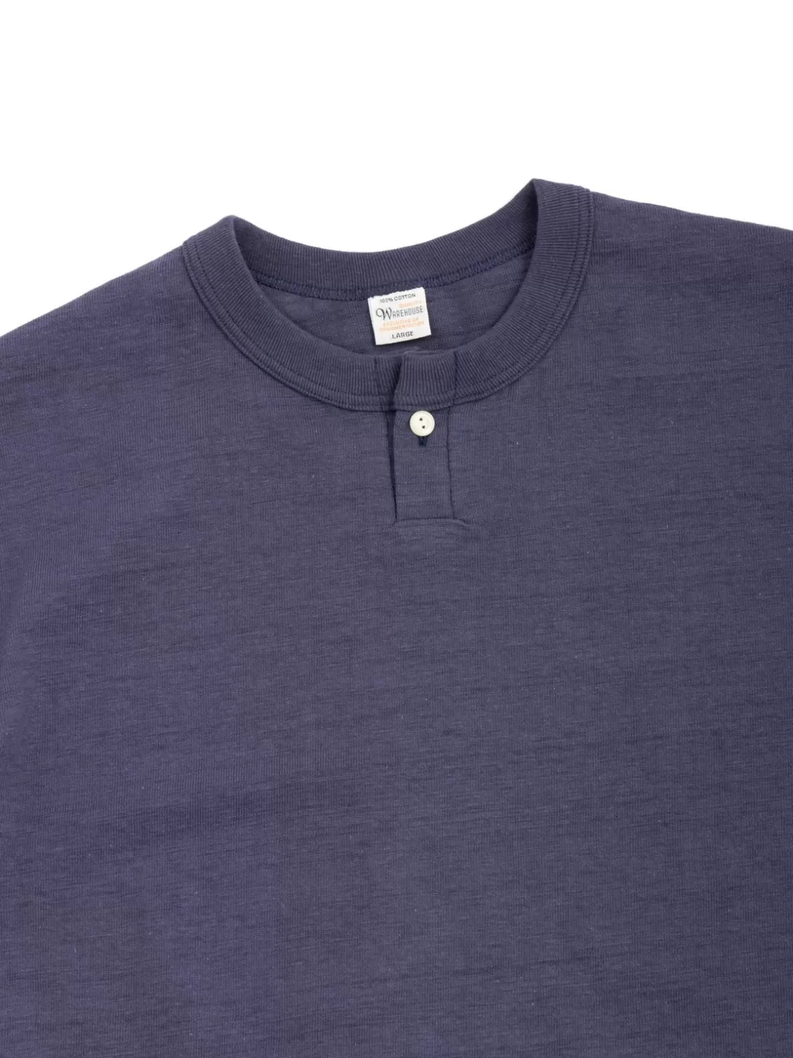 Warehouse & Co LOT 4082 ONE BUTTON HENLEY NECK T NAVY (EGG PLANT) Hot