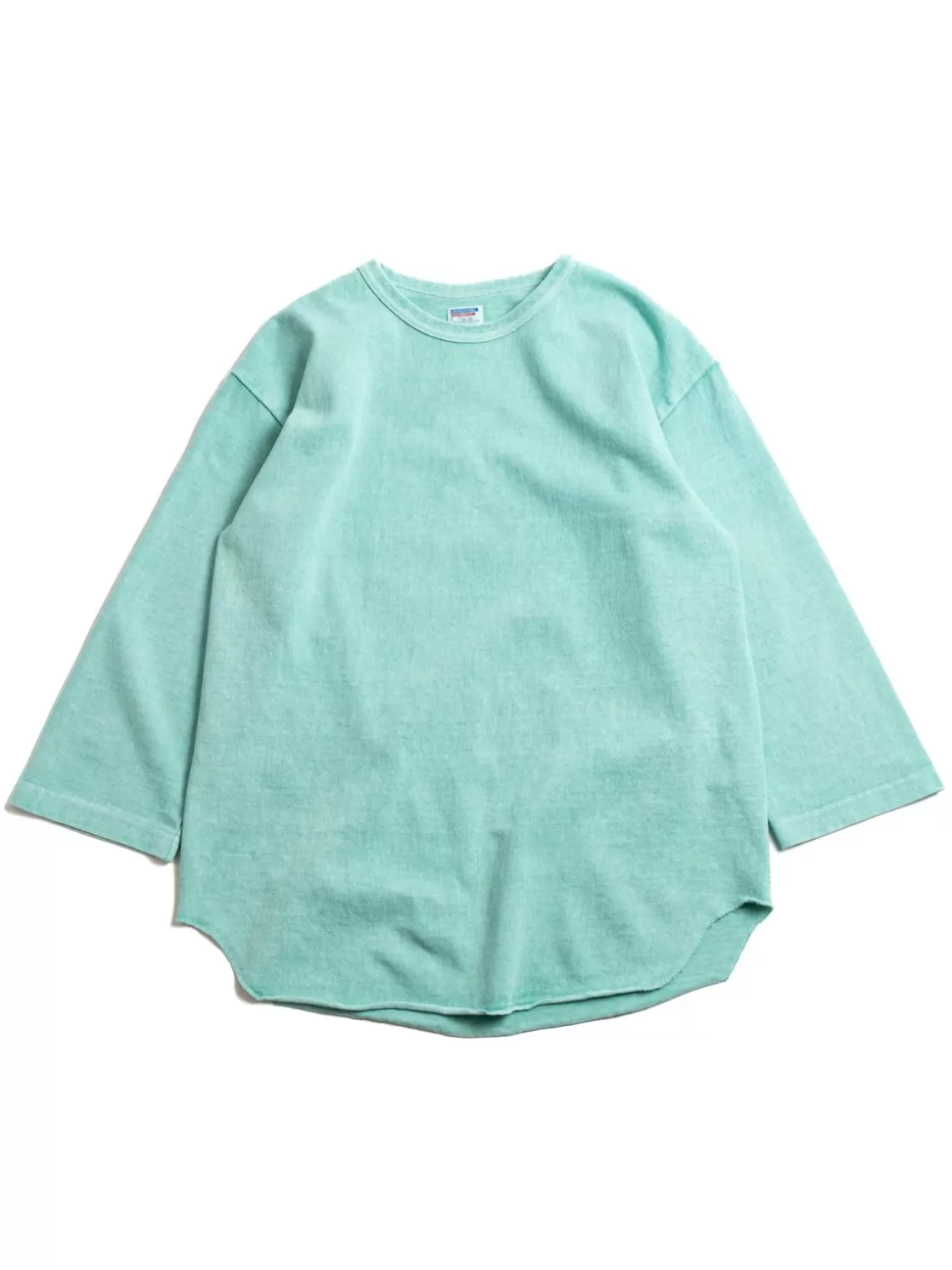 DUBBLE WORKS LOT 58105PD HEAVY PIGMENT DYED BASEBALL TEE TURQUOISE Sale