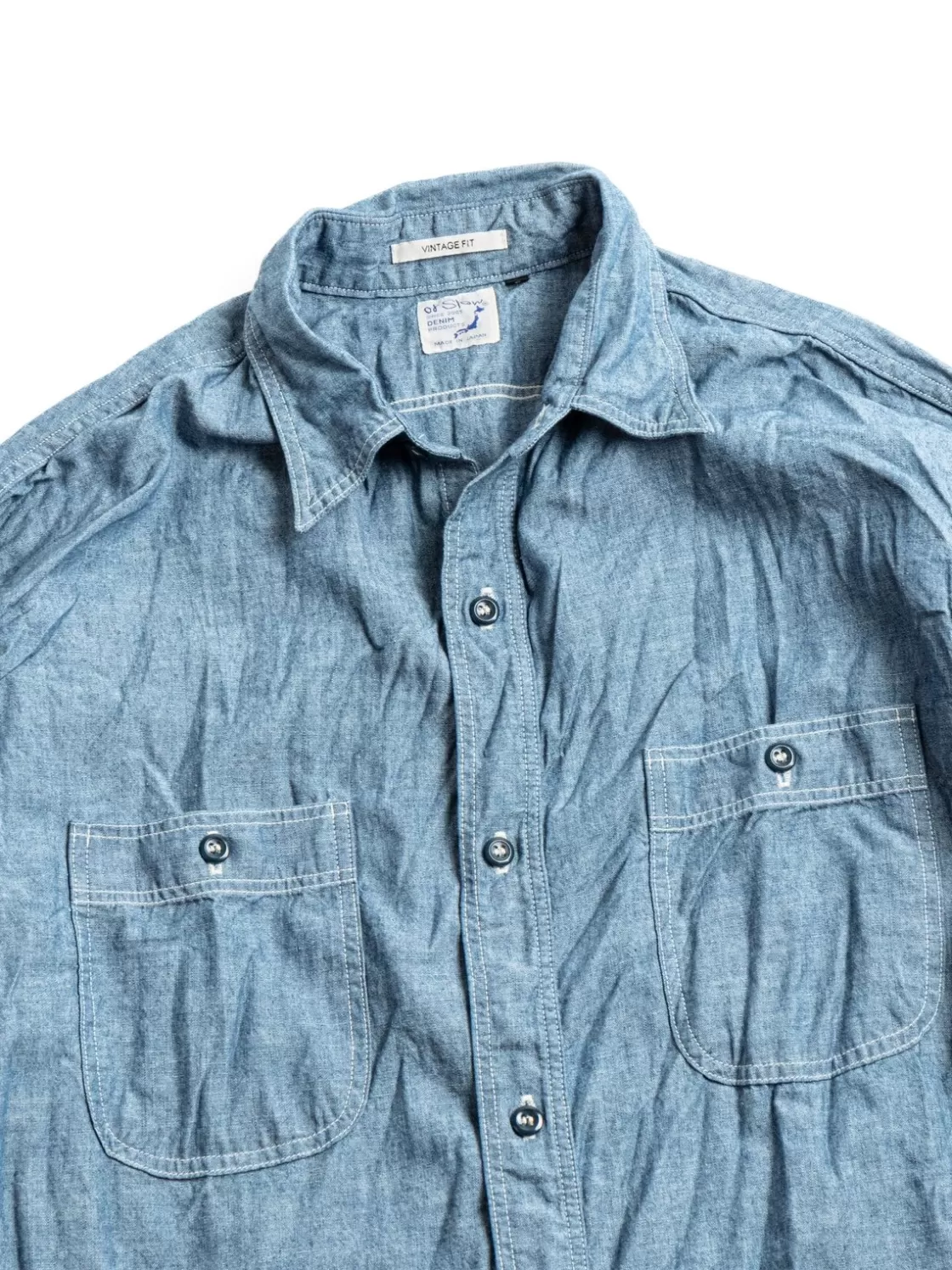 orSlow (LOT–V8070) CHAMBRAY VINTAGE WORK SHIRT Best Sale