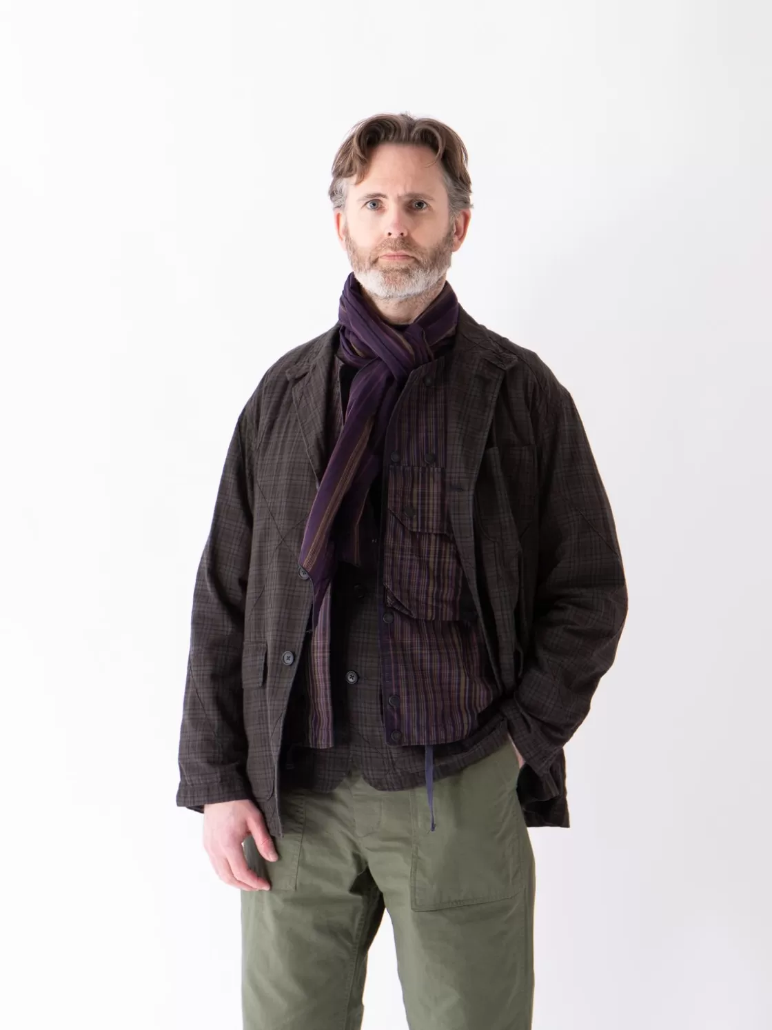 Engineered Garments Multi Color Nyco Plaid Cover Vest Flash Sale