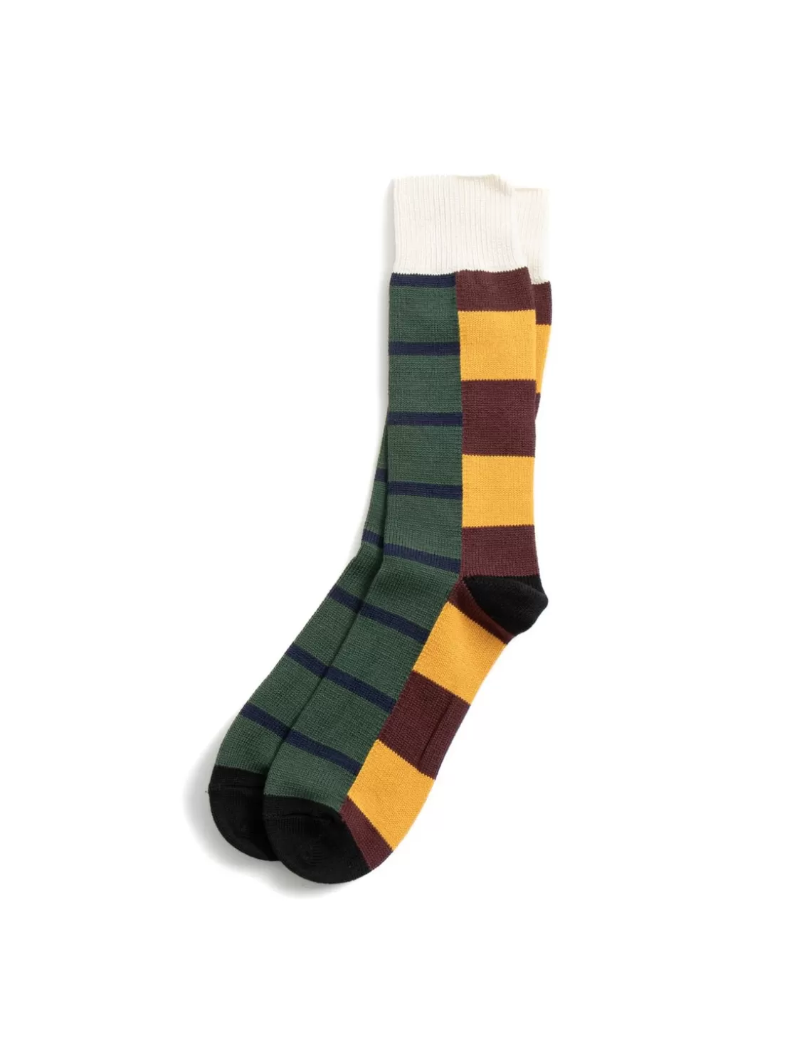 RoToTo MULTI RUGGER PATTERN CREW SOCKS BUR/YEL/BLK Online