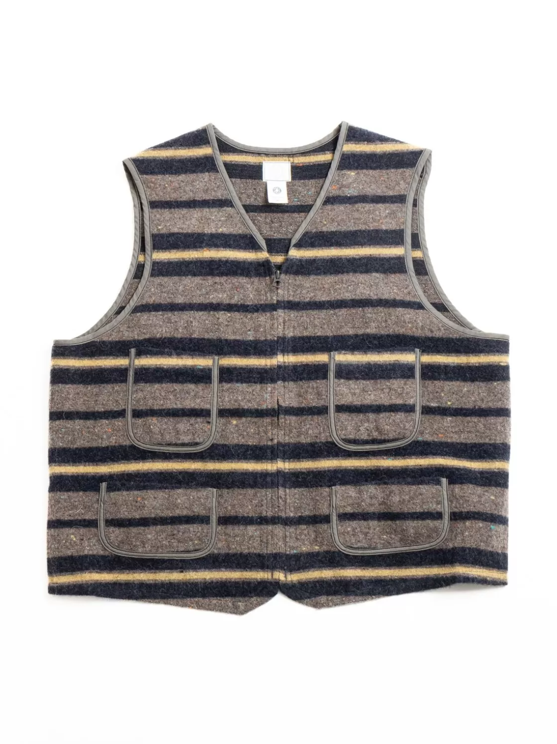 Post O’alls (1502–TWN) FLEECE VEST TRASHED WOOL NAVY STRIPE Online