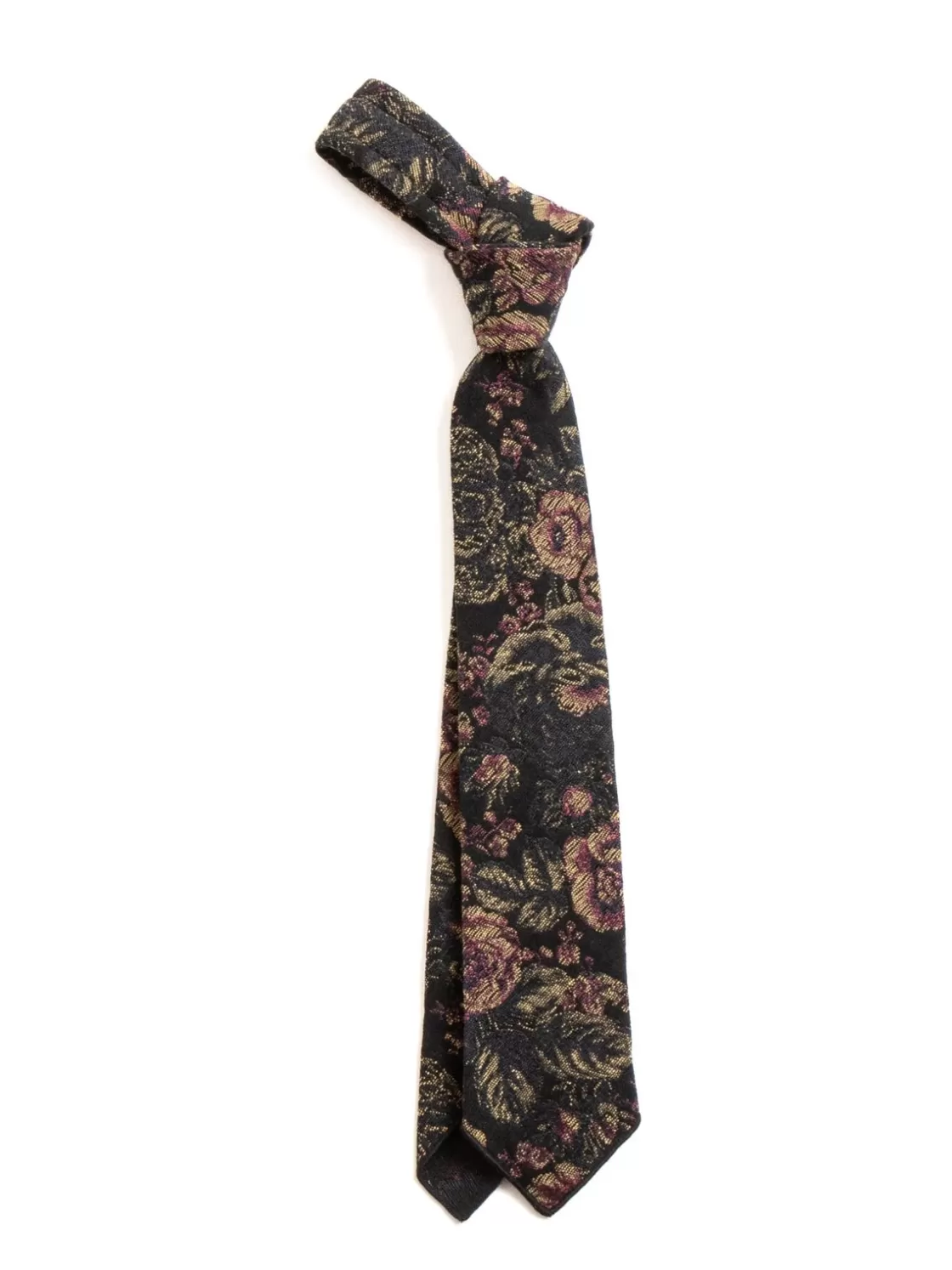 Engineered Garments NECK TIE BLACK GOLD CP FLORAL JACQUARD New