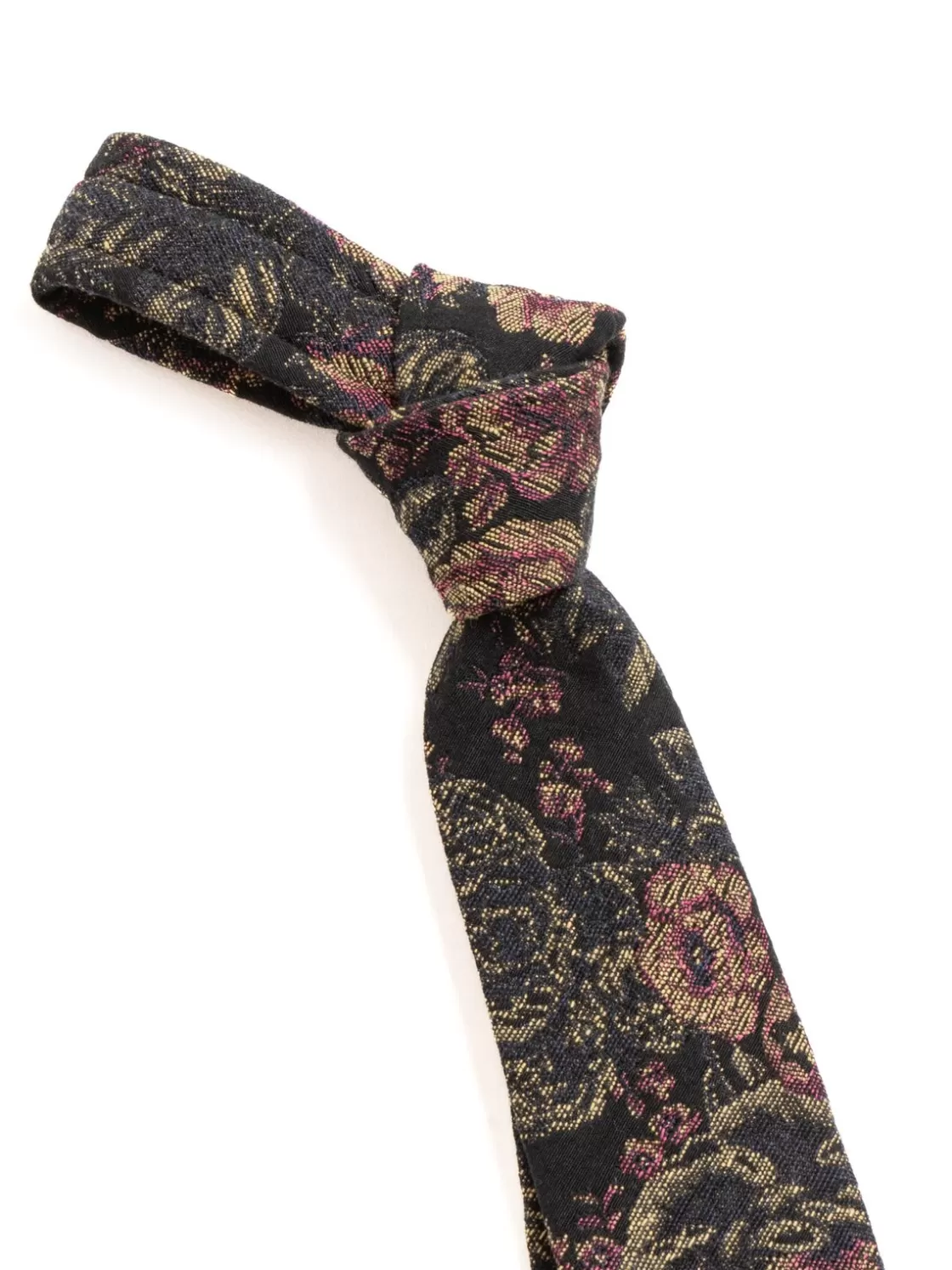 Engineered Garments NECK TIE BLACK GOLD CP FLORAL JACQUARD New