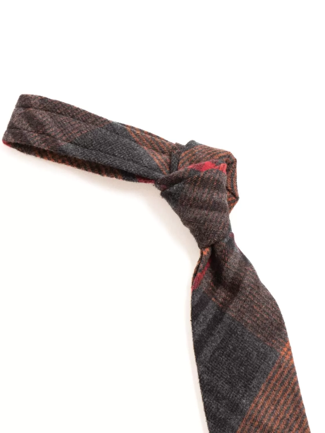 Engineered Garments NECK TIE ORANGE RED COTTON PLAID FLANNEL Online