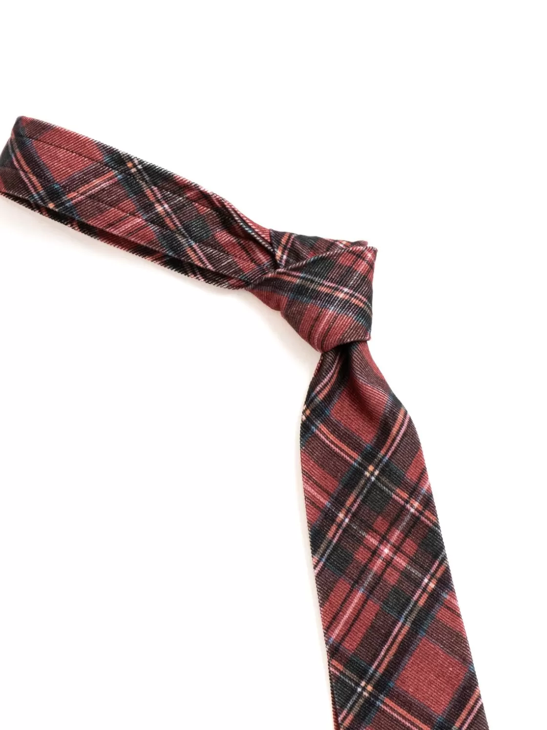Engineered Garments NECK TIE RED TARTAN CHECK PRINT CORDUROY Hot