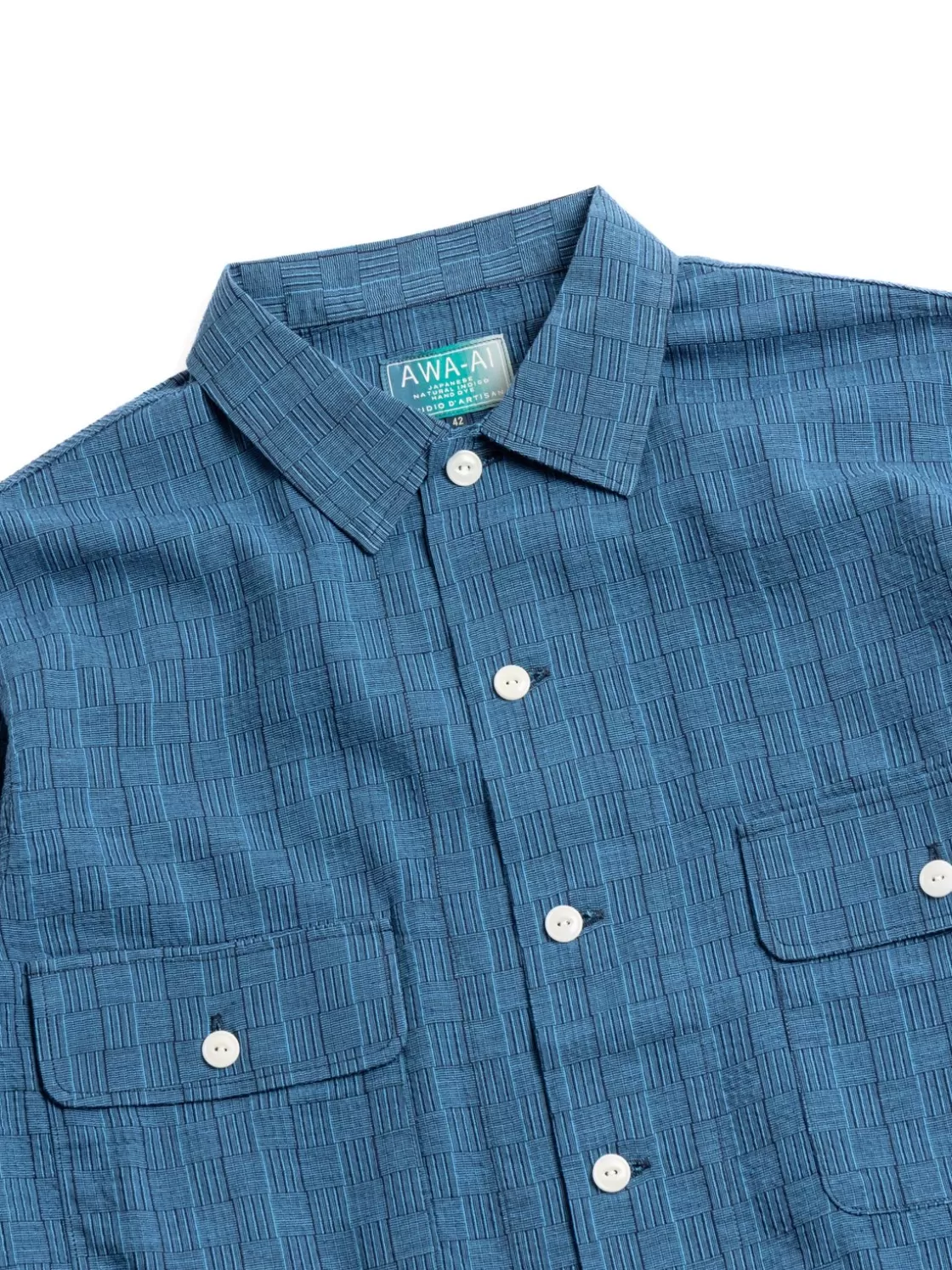 Studio D’Artisan NO.5706B AWA–AI HAND DYE SIJIRA SHIRT INDIGO Online