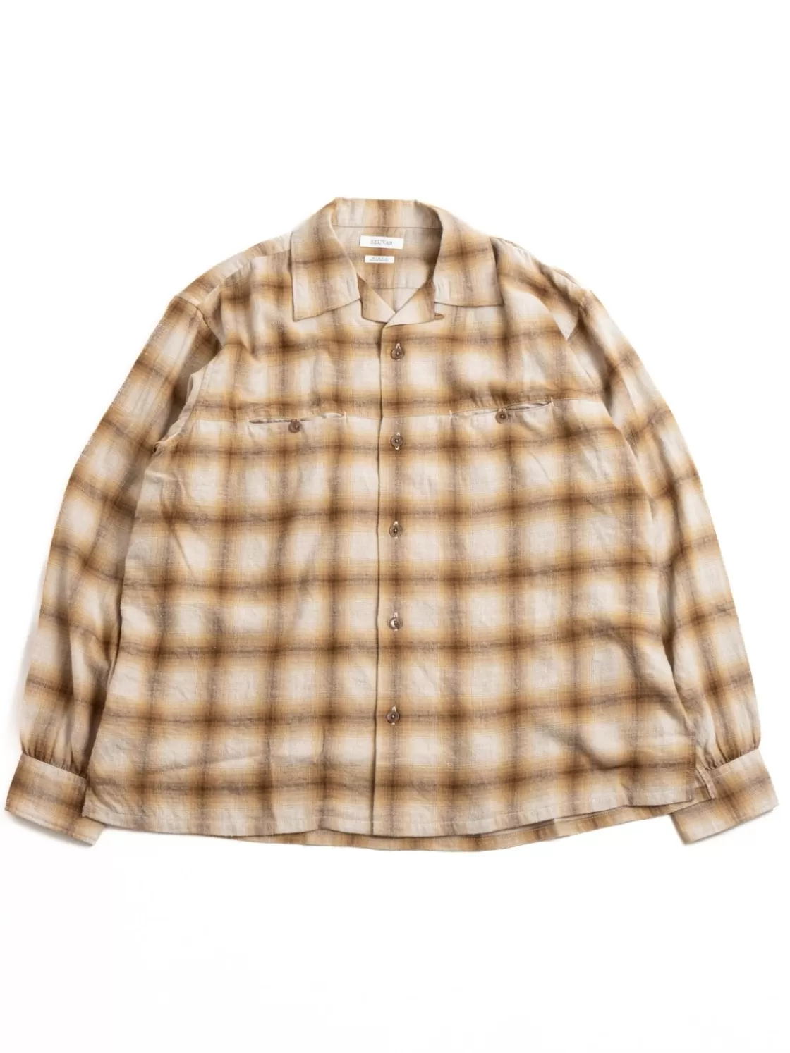 SEUVAS OPEN–NECKED SHIRT BROWN Outlet