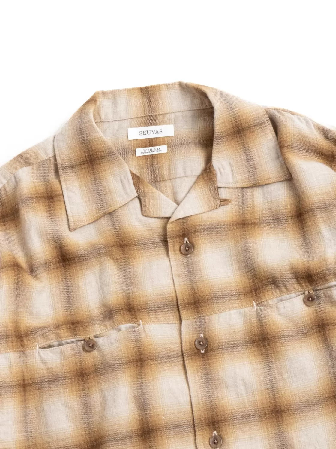 SEUVAS OPEN–NECKED SHIRT BROWN Outlet