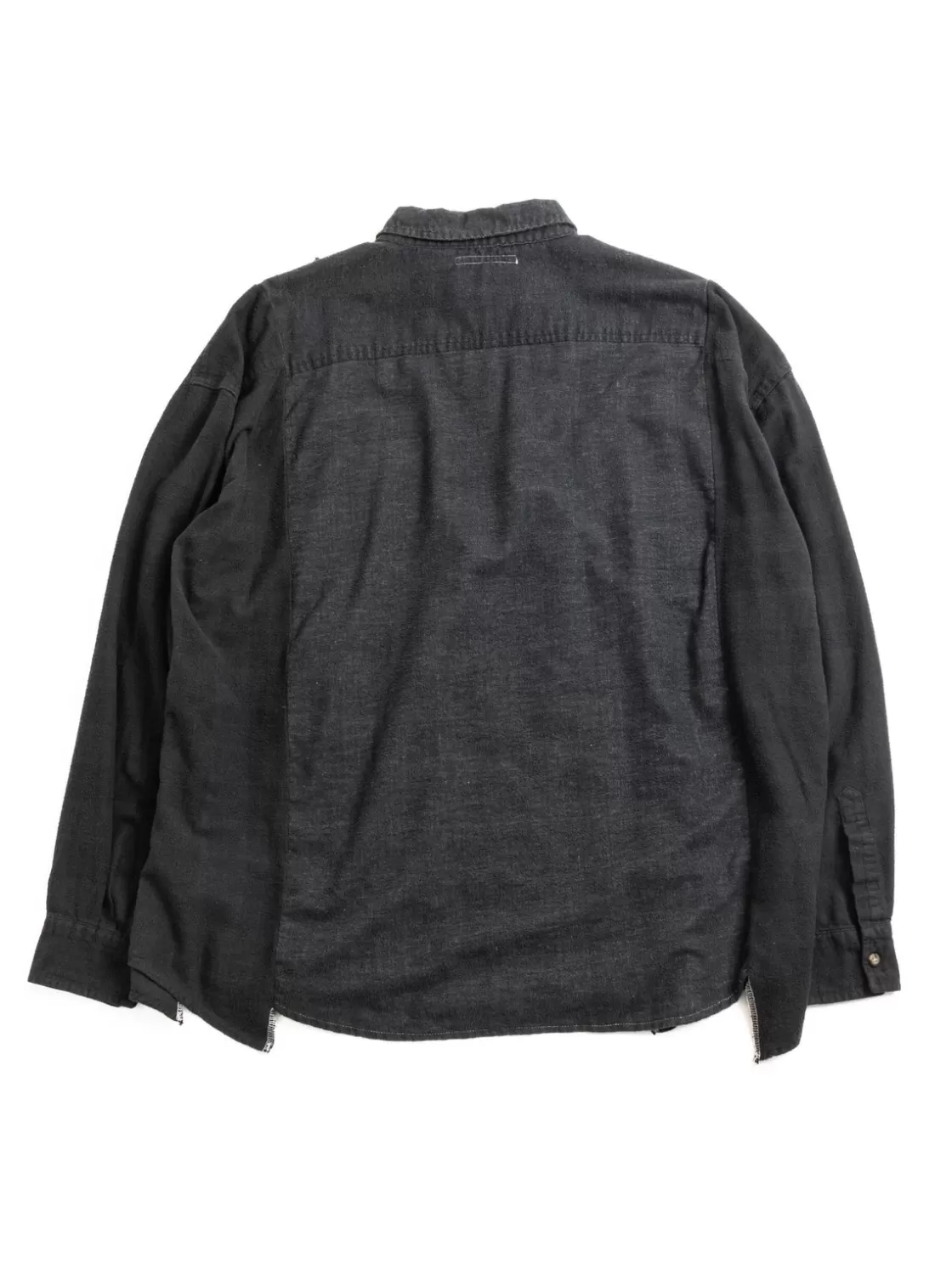 Needles REBUILD BY FLANNEL SHIRT RIBBON WIDE OVER DYE BLACK (B) Best