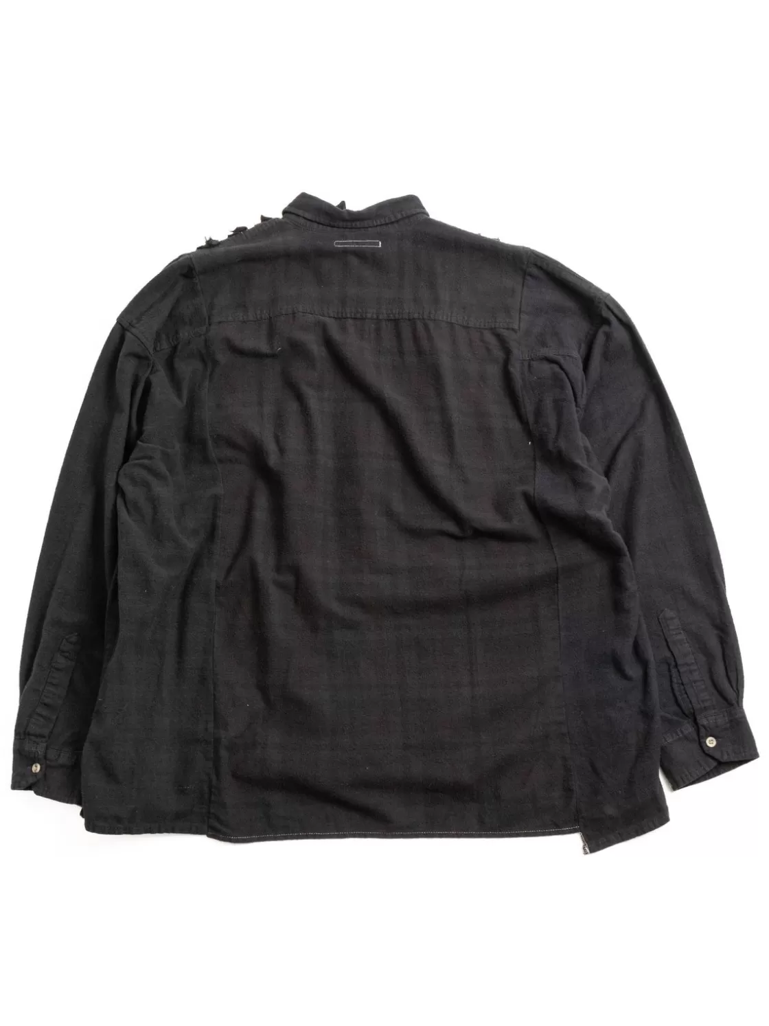Needles REBUILD BY FLANNEL SHIRT RIBBON WIDE OVER DYE BLACK (C) Store