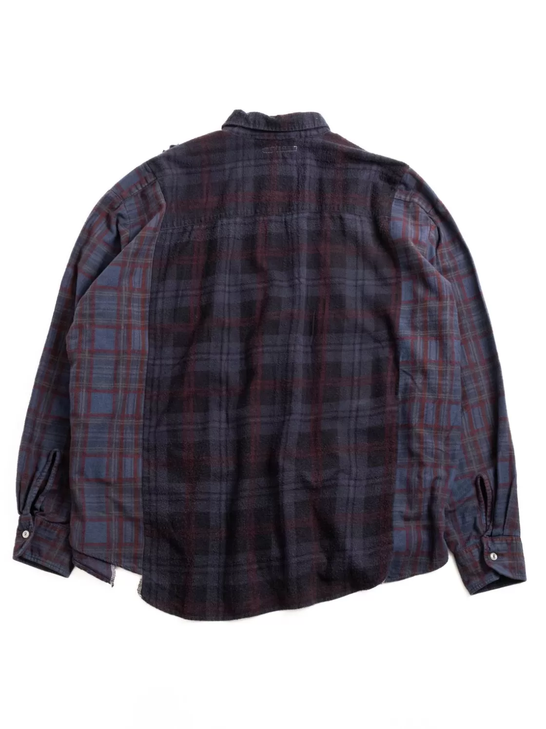 Needles REBUILD BY FLANNEL SHIRT RIBBON WIDE OVER DYE BLUE (C) Discount