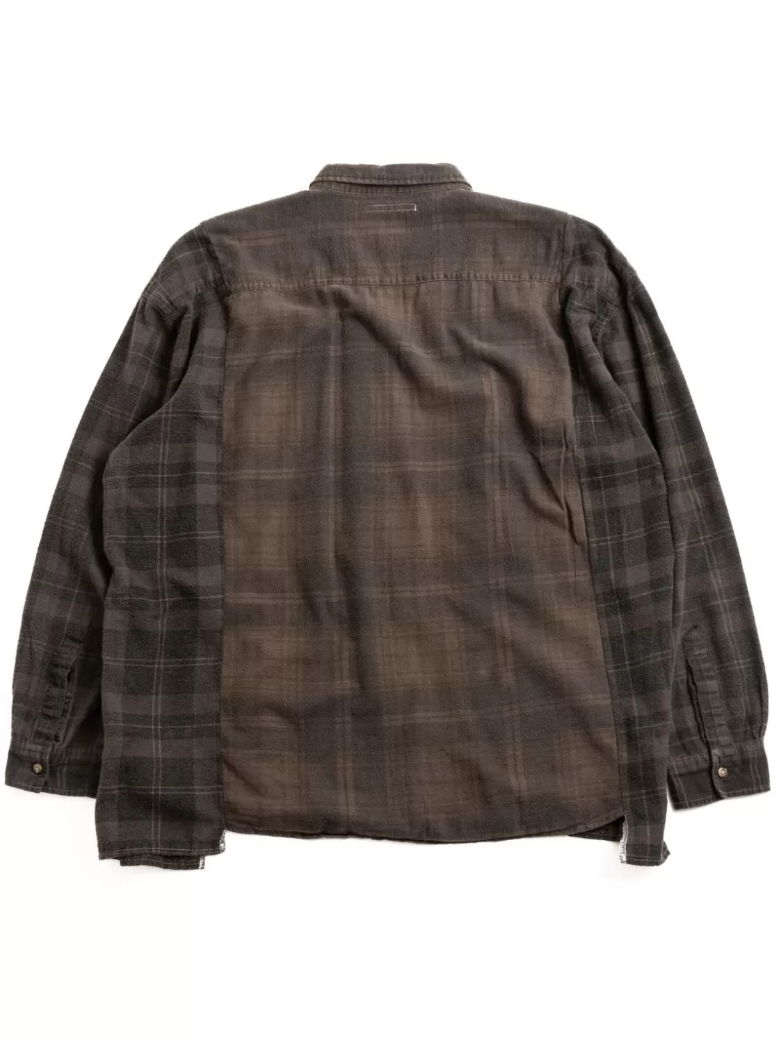 Needles REBUILD BY FLANNEL SHIRT RIBBON WIDE OVER DYE BROWN (B) Sale