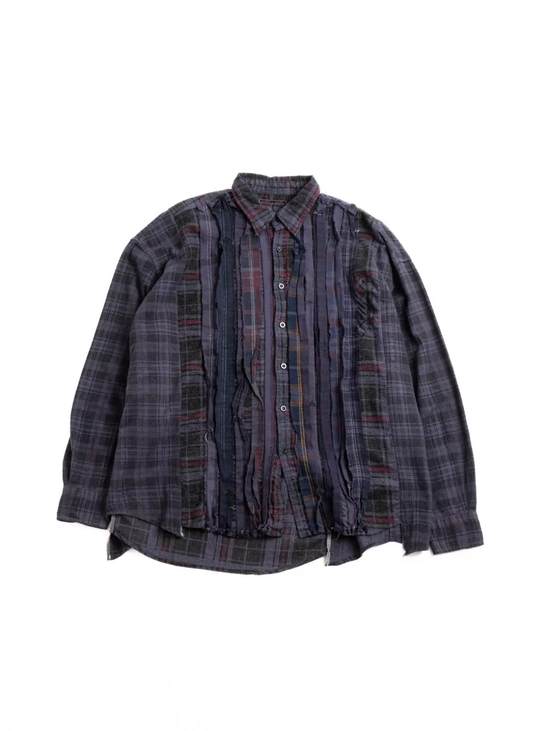 Needles REBUILD BY FLANNEL SHIRT RIBBON WIDE OVER DYE BROWN (B) Sale