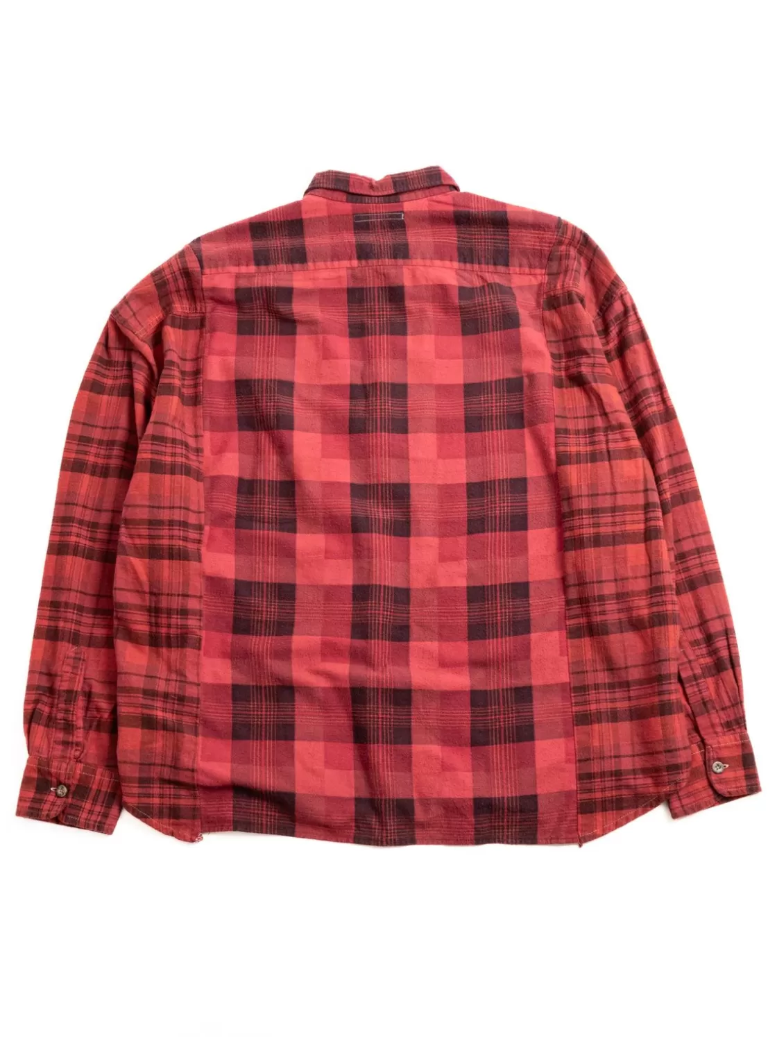 Needles REBUILD BY FLANNEL SHIRT RIBBON WIDE OVER DYE RED (B) Fashion